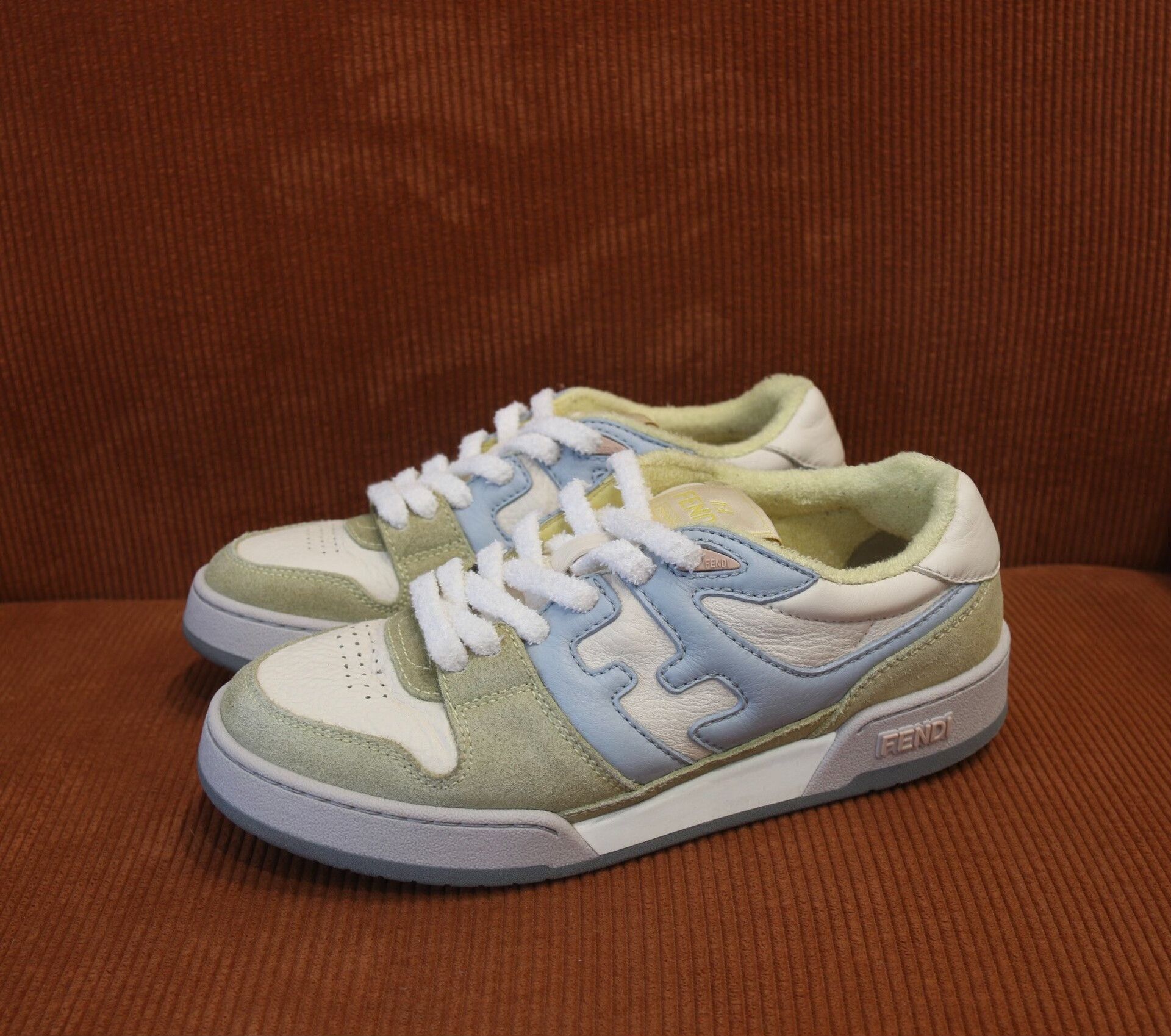 Fendi Match Suede Low-Top Sneakers