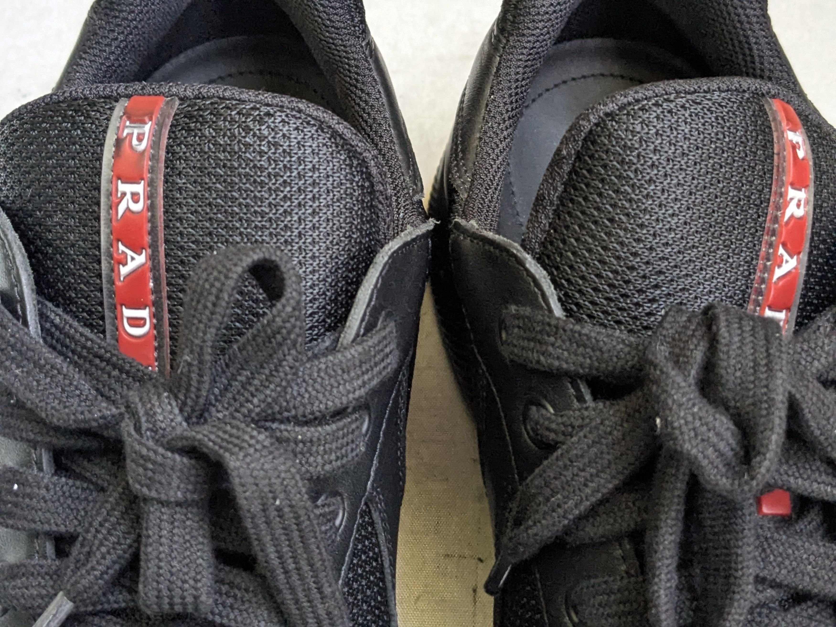 Prada Prada America's Cup Sneakers Black 9.5 Low Tops Leather Red Size US 9.5 / EU 42-43 - 9 Thumbnail