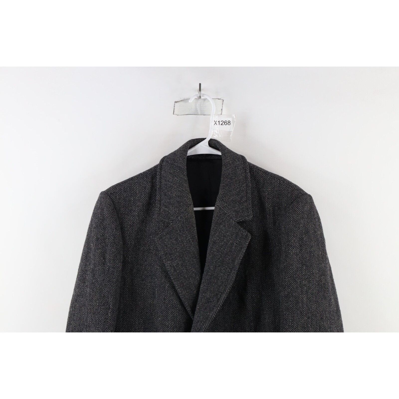 Vintage Vintage 70s Streetwear Herringbone Wool Trench Coat Overcoat Size US M / EU 48-50 / 2 - 2 Thumbnail