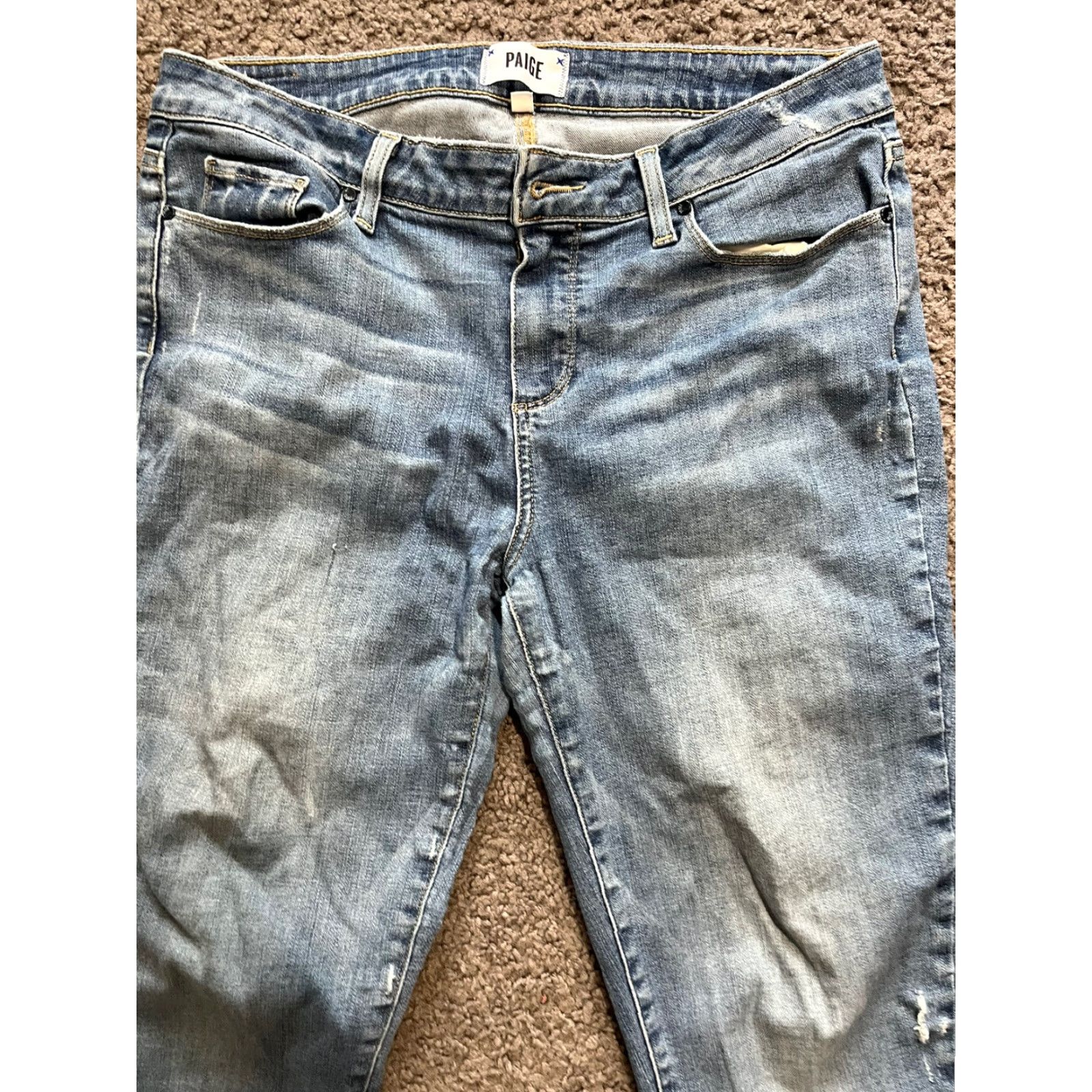 Paige PAIGE Verdugo Crop Jeans Women 31x27 Dark Wash Denim Cotton Blend Blue Cropped Low Rise Skinny Regular Size 31 Womens Jeans Size 24" / US 00 / IT 34 - 5 Thumbnail