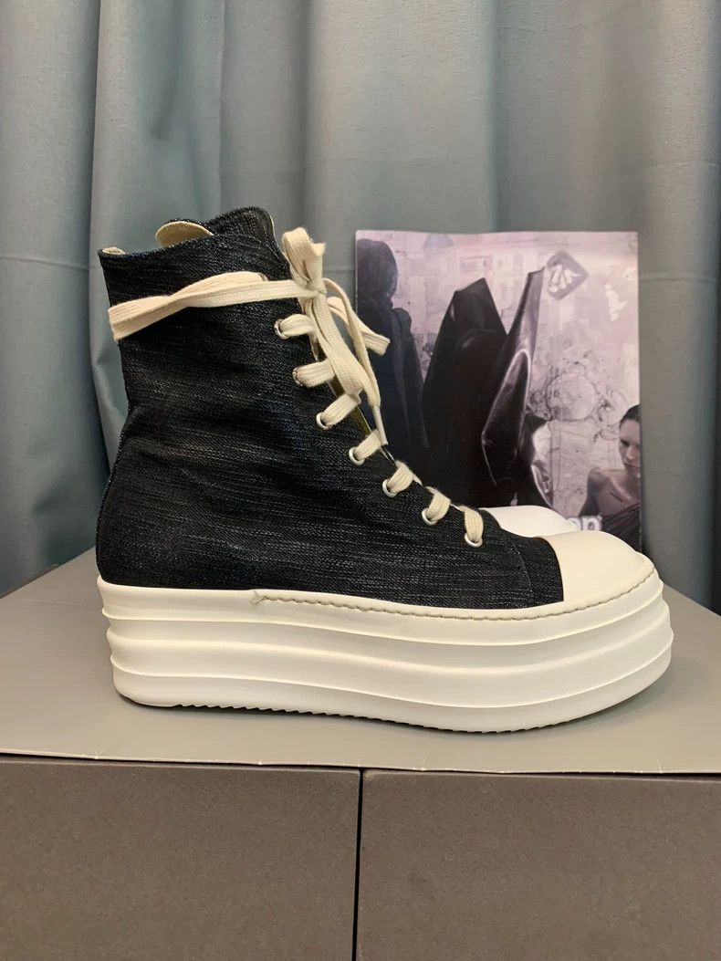 Rick Owens Waxed high-top double-layered sole shoe