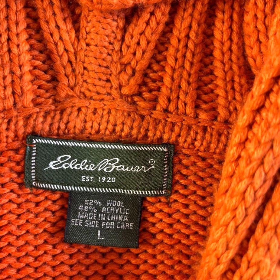 Eddie Bauer Eddie Bauer Jacket Womens Large Orange Wool Blend Hoodie Long Sleeve Full Zip Jacket Cardigan Bohemian Retro Size L / US 10 / IT 46 - 3 Thumbnail