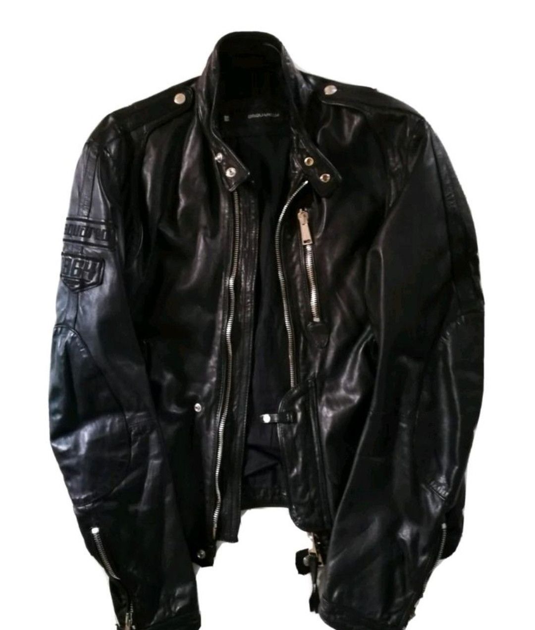 Dsquared2 ORIGINAL DSQUARED2 S/S 08 MOTORCYCLE BIKER LEATHER JACKET 52 Size US L / EU 52-54 / 3 - 15 Thumbnail