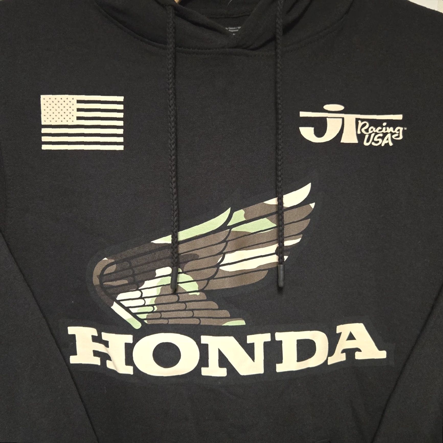 Honda HONDA OFFICIAL CAMO Hoodie USA Flag Racing Men's Size S Black Pullover Size US S / EU 44-46 / 1 - 4 Thumbnail
