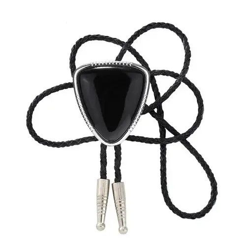 Coup De Grace Vintage Black Triangle Naturel stone Bolo Tie Size ONE SIZE - 1 Thumbnail