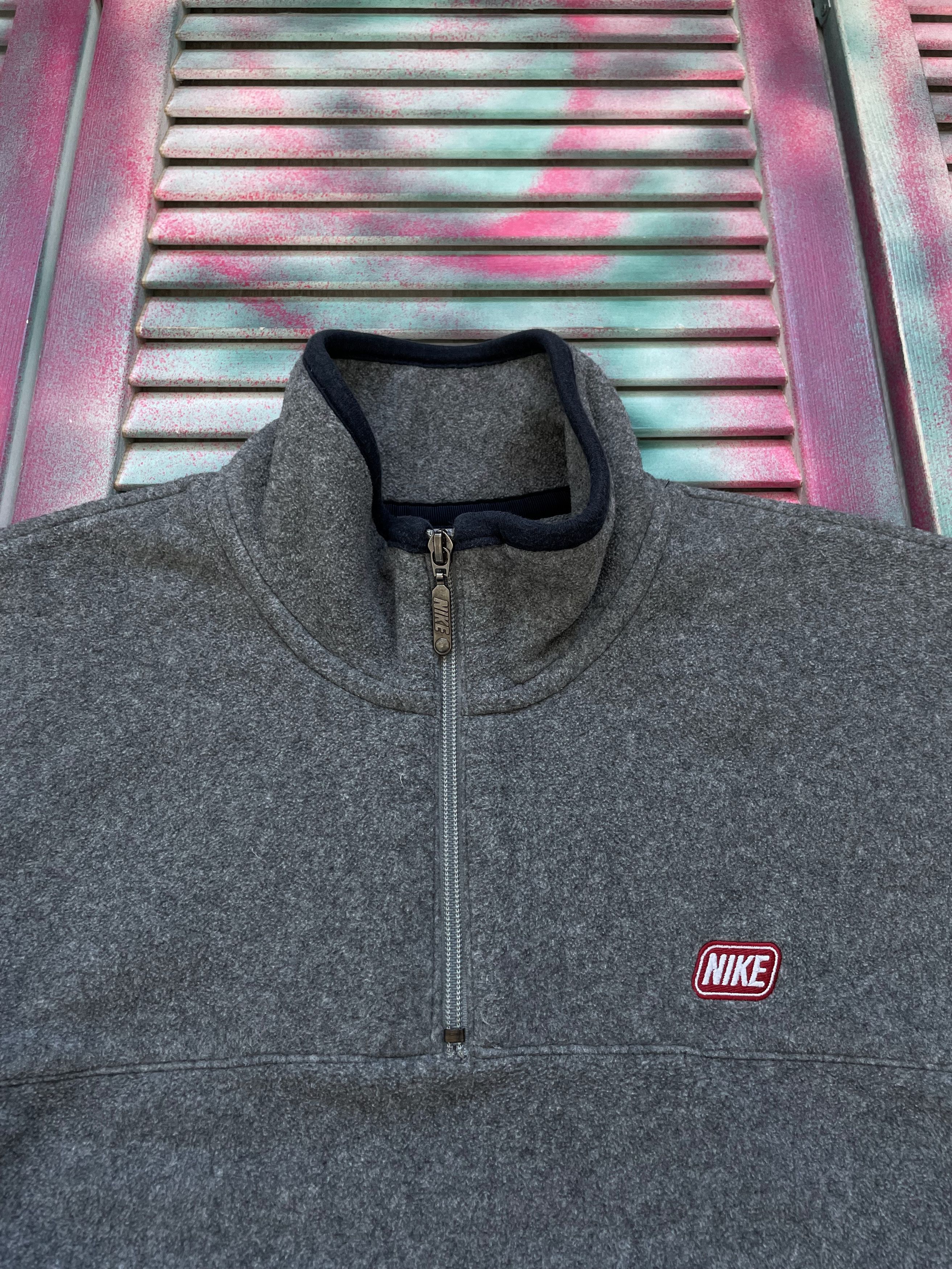 Nike Vintage Nike Fleece Mini Logo Drill Streetwear 90s Size US XL / EU 56 / 4 - 2 Thumbnail