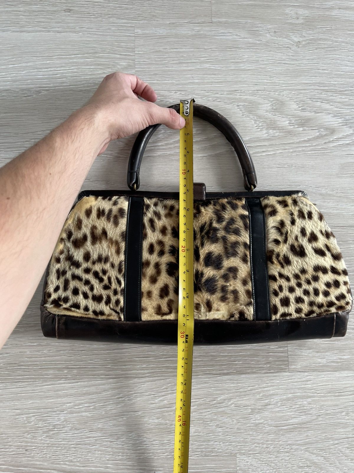Vintage 40s/50s Leopard Print Fur & Leather Vintage Doctor Bag Purse Size ONE SIZE - 18 Thumbnail
