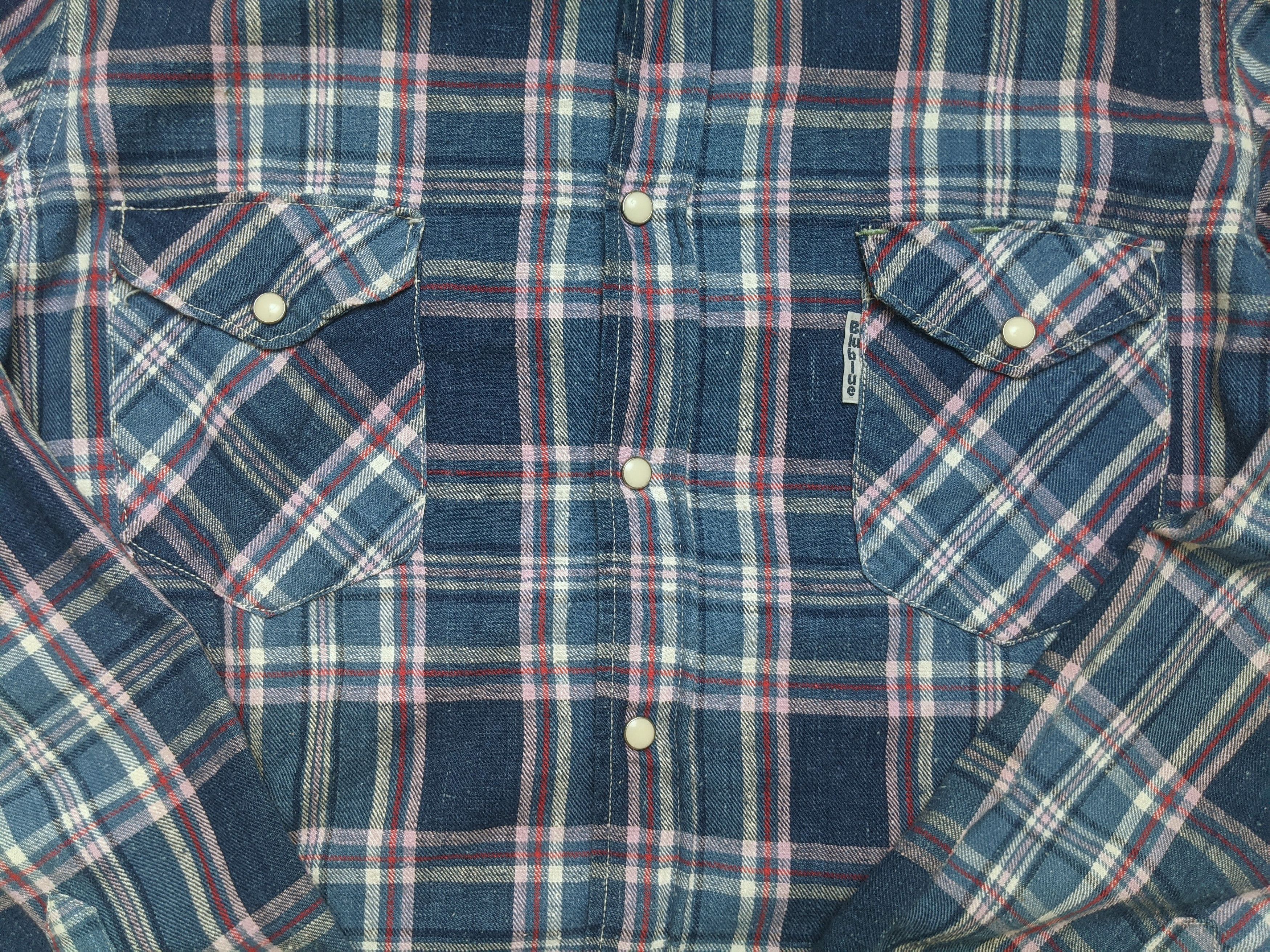 Blue Blue Japan Vintage Blue Blue Japan Indigo Dyed Western Flannel Shirt Size US L / EU 52-54 / 3 - 6 Thumbnail