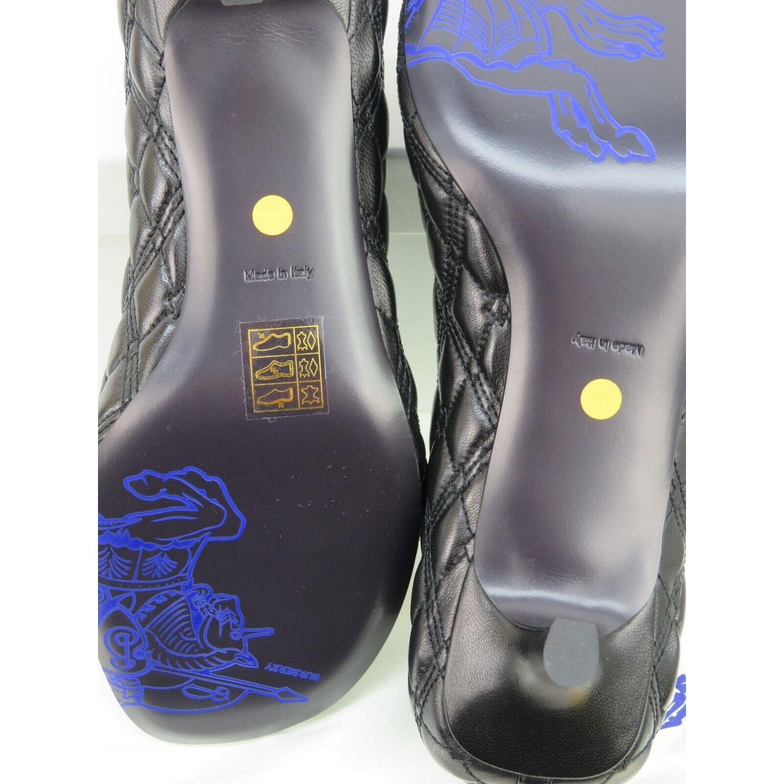 Burberry BURBERRY BABY BLACK QUILTED LEATHER LOGO KITTEN PUMPS 38.5 Size US 8.5 / IT 38.5 - 12 Thumbnail