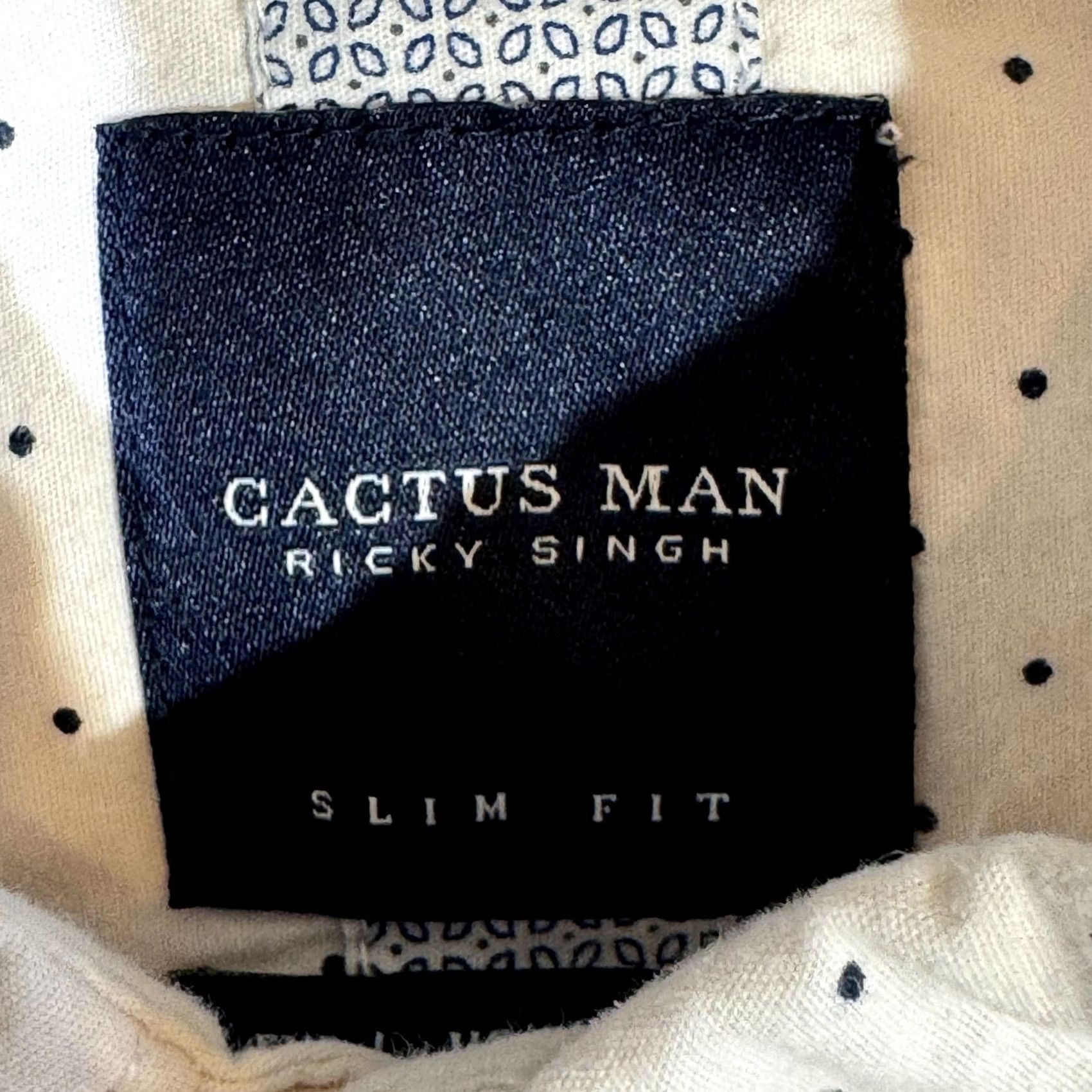 Vintage Cactus Shirt Mens L Ivory Man Men Cream Polka Dot Short Sleeve Slim Button Down Size Size US L / EU 52-54 / 3 - 6 Thumbnail