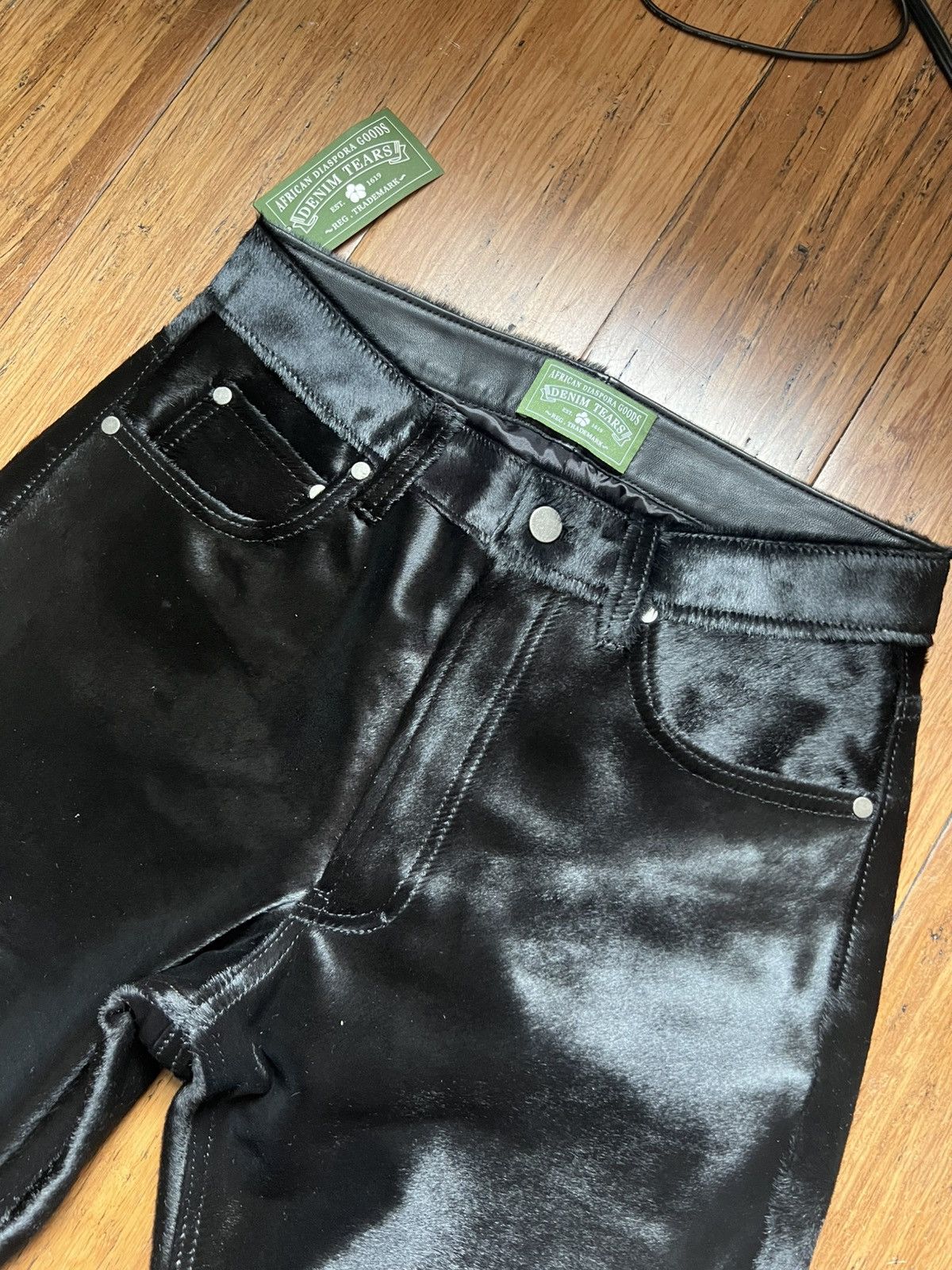 DENIM TEARS Cowhide Leather Black Pant Size US 30 / EU 46 - 5 Thumbnail
