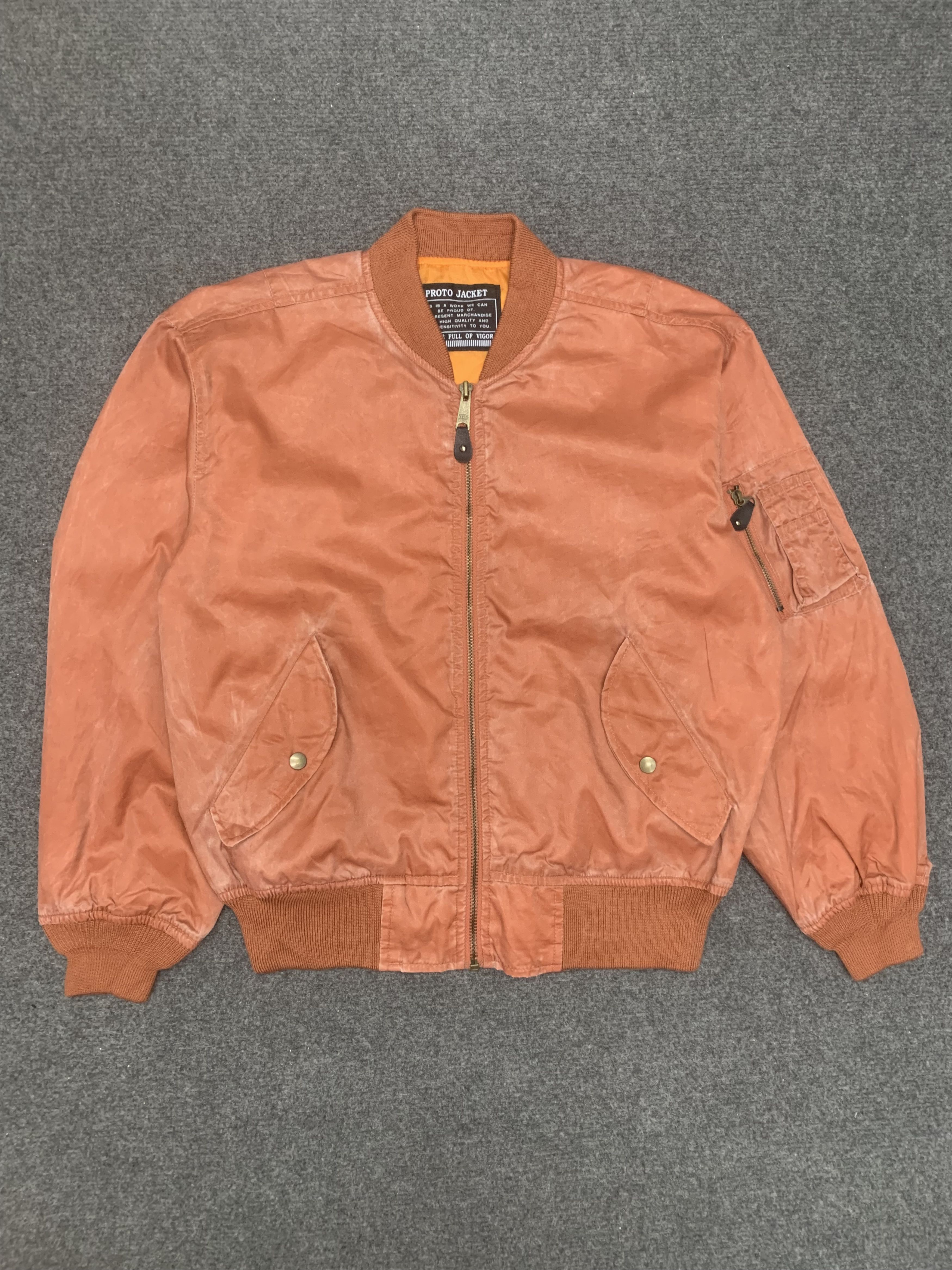 Vintage Vintage Japanese Brand Type MA-1 Faded Orange Bomber