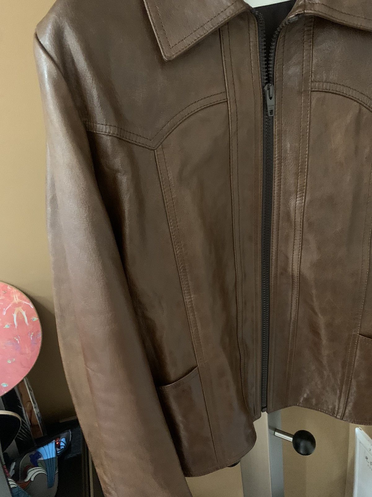 Celine Celine 2023FW Western Brown Lambskin Blouson Zip Jacket Size US S / EU 44-46 / 1 - 2 Thumbnail