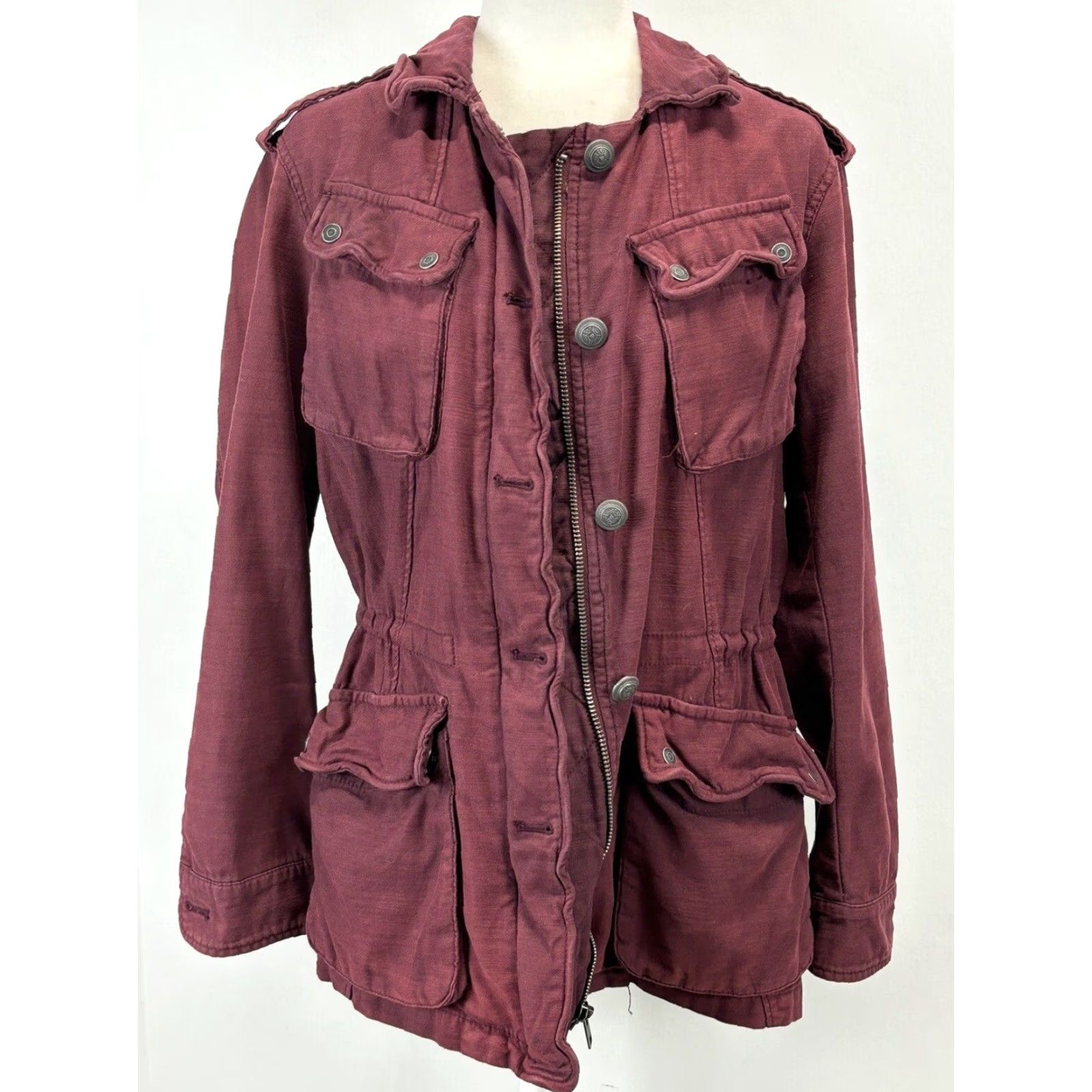 Free People Free People Military Jacket Coat, Red, Small, Womens Size S / US 4 / IT 40 - 6 Thumbnail