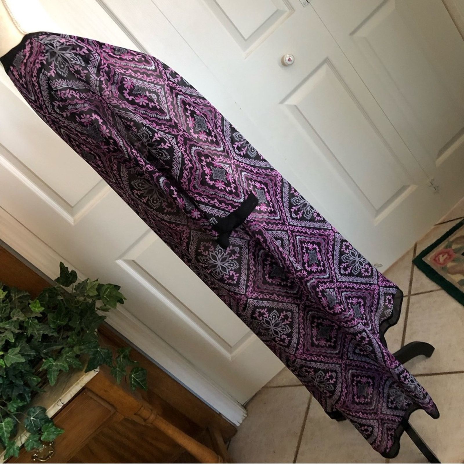 Other Torrid black and purple print kimono style robe Size ONE SIZE - 5 Thumbnail