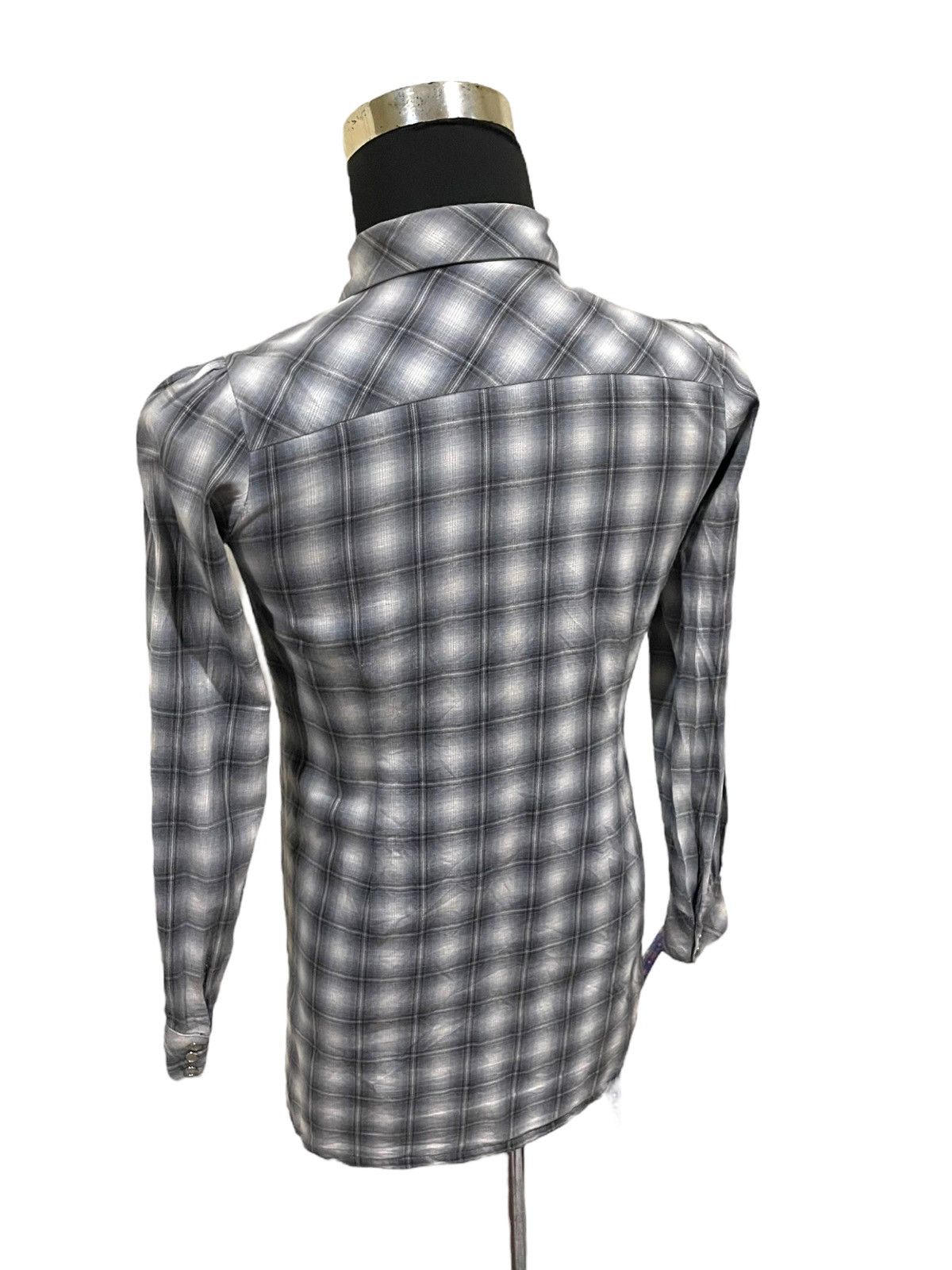 agnes b. Agnes B. Vintage 90s Shadow Plaid Blouse Size M / US 6-8 / IT 42-44 - 6 Thumbnail