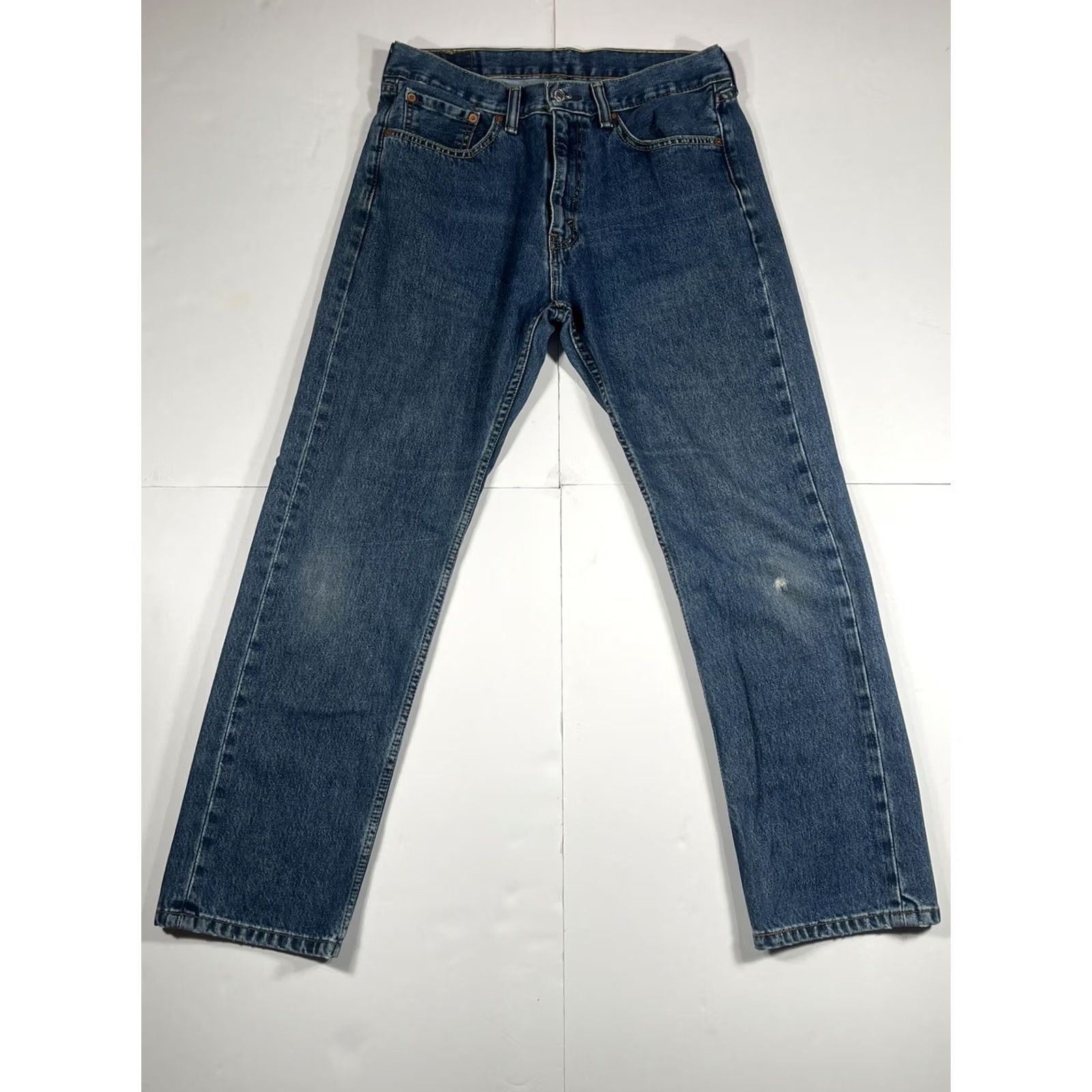 Levi's LEVI'S Jeans Men’s 33Wx30L Blue Strauss 505 Straight Long Denim 100% Cotton Jeans Mens Regular Size US 33 - 2 Thumbnail
