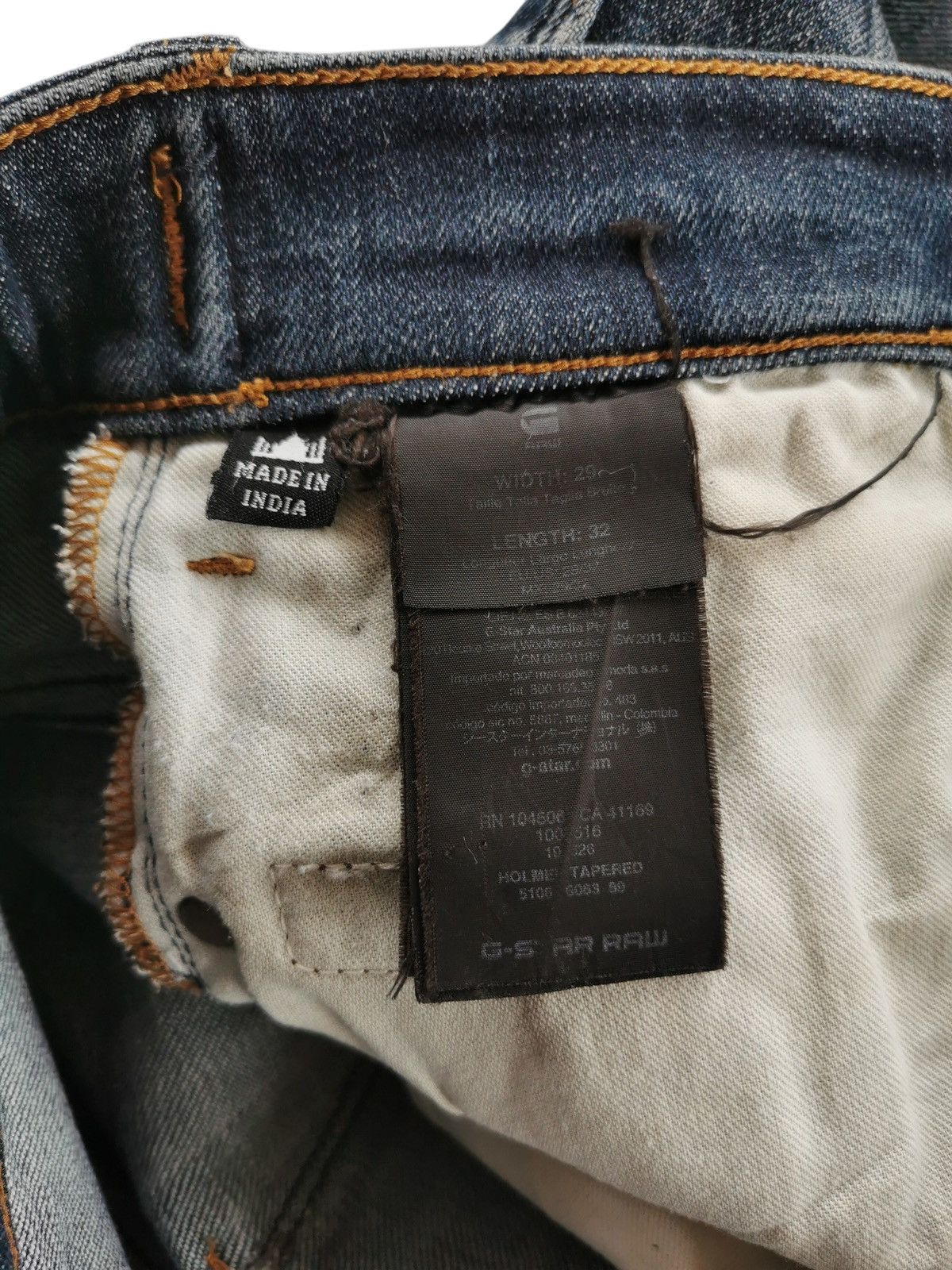 G-Star G Star Raw Holmer Tapered Stretch Denim Jeans Size US 30 / EU 46 - 8 Thumbnail