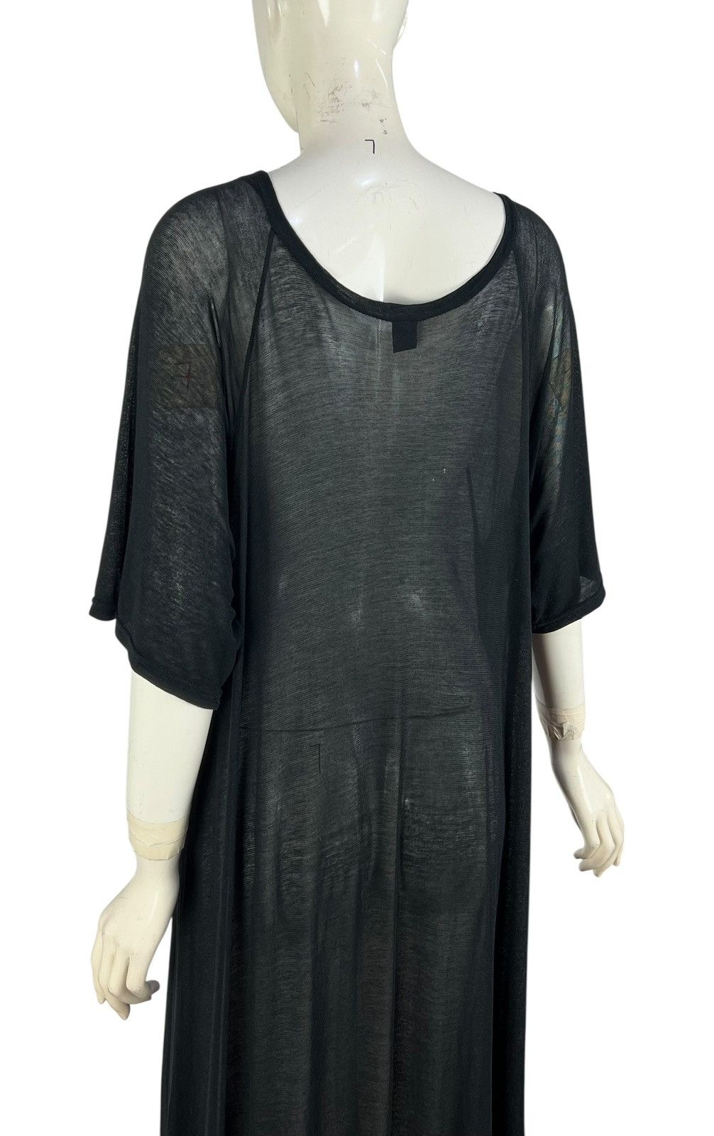 Yohji Yamamoto Yohji Yamamoto SS03 Sheer Black Cotton Jersey Maxi Dress Size L / US 10 / IT 46 - 8 Thumbnail