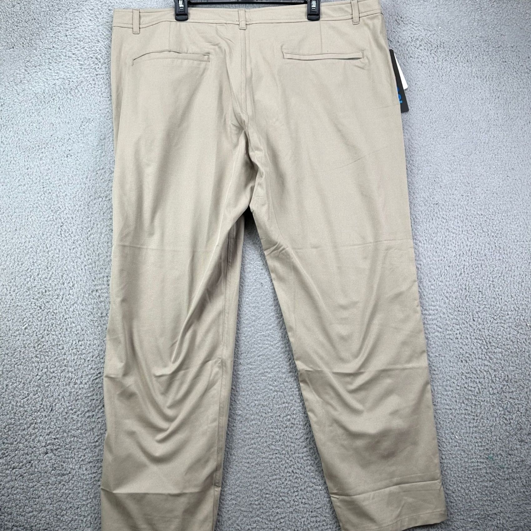 Vintage 32 Degrees Cool Mens Chino Pants 42 Tan Performance Tech Stretch Flat Front NEW Size US 42 / EU 58 - 3 Thumbnail