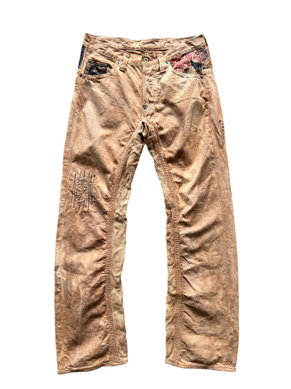 Mizra Jeans Kyoto 🔥 Mizra Jeans Kyoto deconstructed patchwork floral boro Size US 32 / EU 48 - 3 Thumbnail