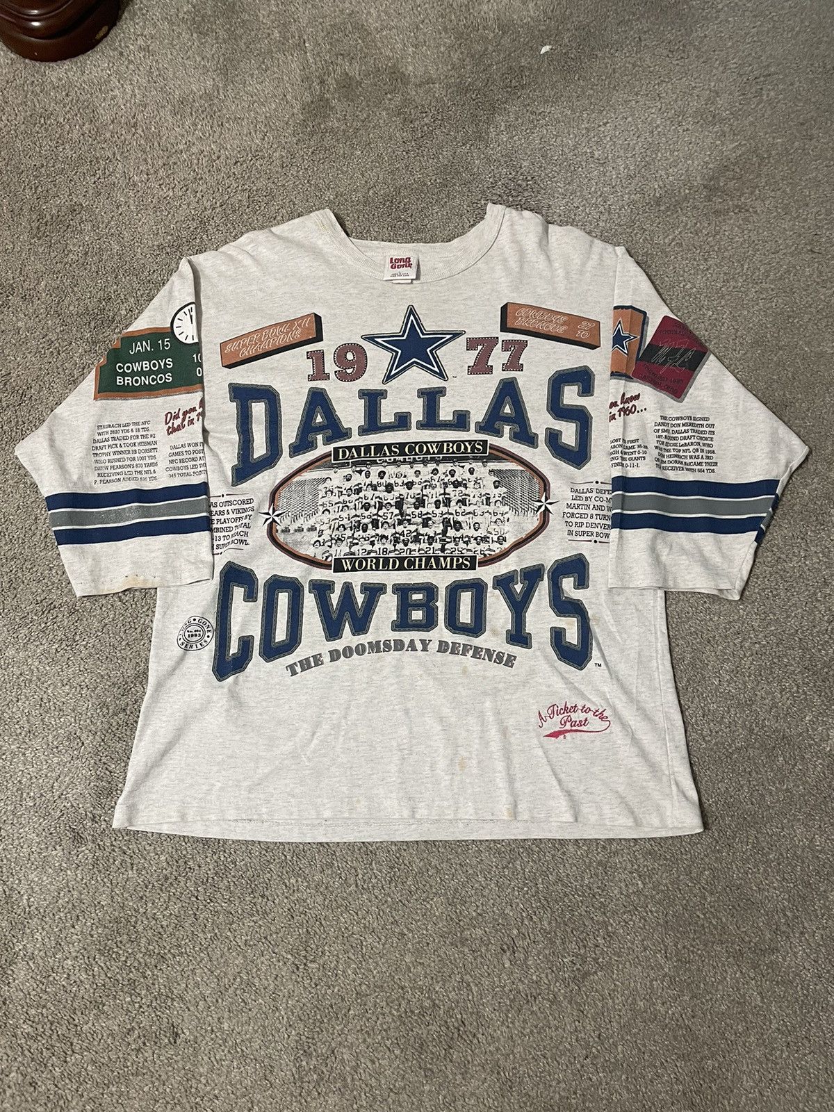 NFL Vintage 90s Dallas Cowboys All Over Print T Shirt Size Large Size US L / EU 52-54 / 3 - 17 Thumbnail