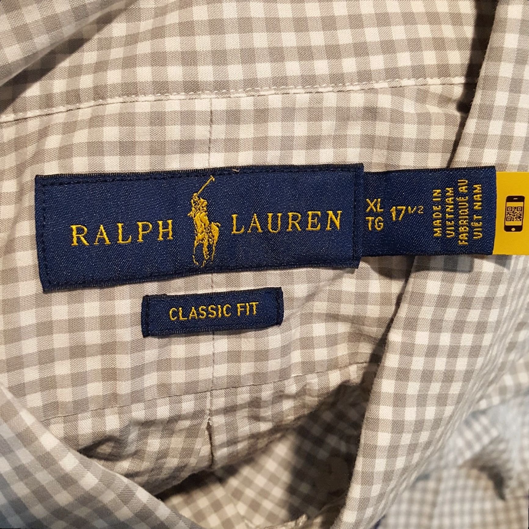 Ralph Lauren Vintage Ralph Lauren Men's Size XL Gray Gingham Plaid Button-Down Shirt Casual Workwear Retro 90s Size US XL / EU 56 / 4 - 7 Thumbnail
