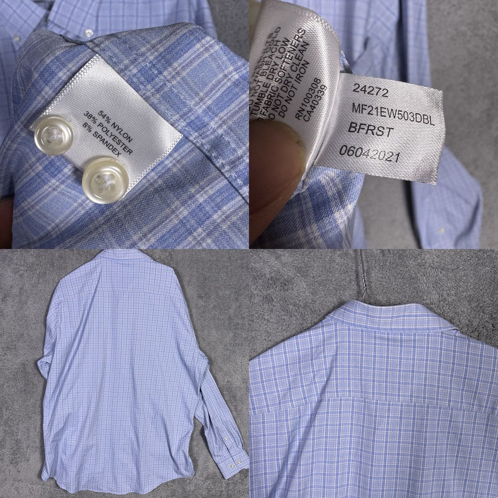 Peter Millar Peter Millar Crown Crafted Shirt Mens XXL Pinetop Performance Sport Windowpane Blue Size US XXL / EU 58 / 5 - 8 Thumbnail
