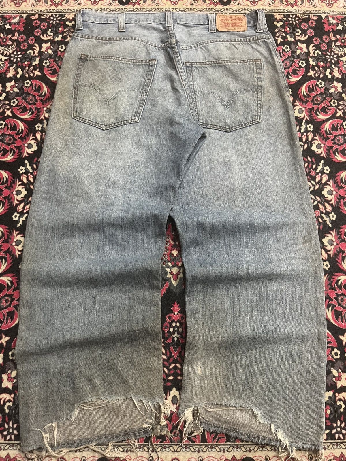 Levi's Vintage Levi’s 569 Light Rusty Blue Distressed Loose Jeans Size US 38 / EU 54 - 2 Thumbnail