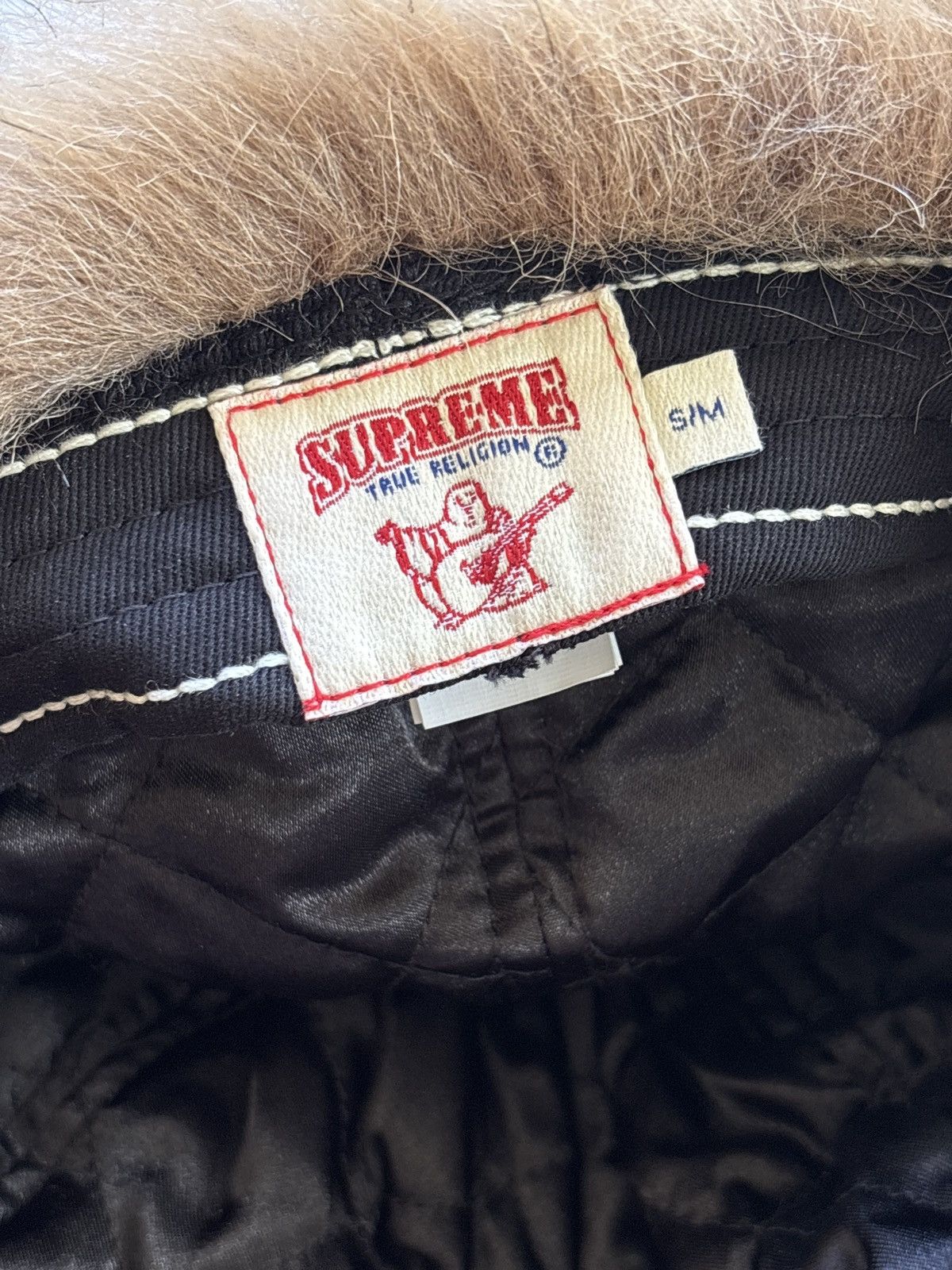 Supreme × True Religion Supreme True Religion Indigo Earflap Fur 5 Panel Hat FW25 Size ONE SIZE - 8 Thumbnail