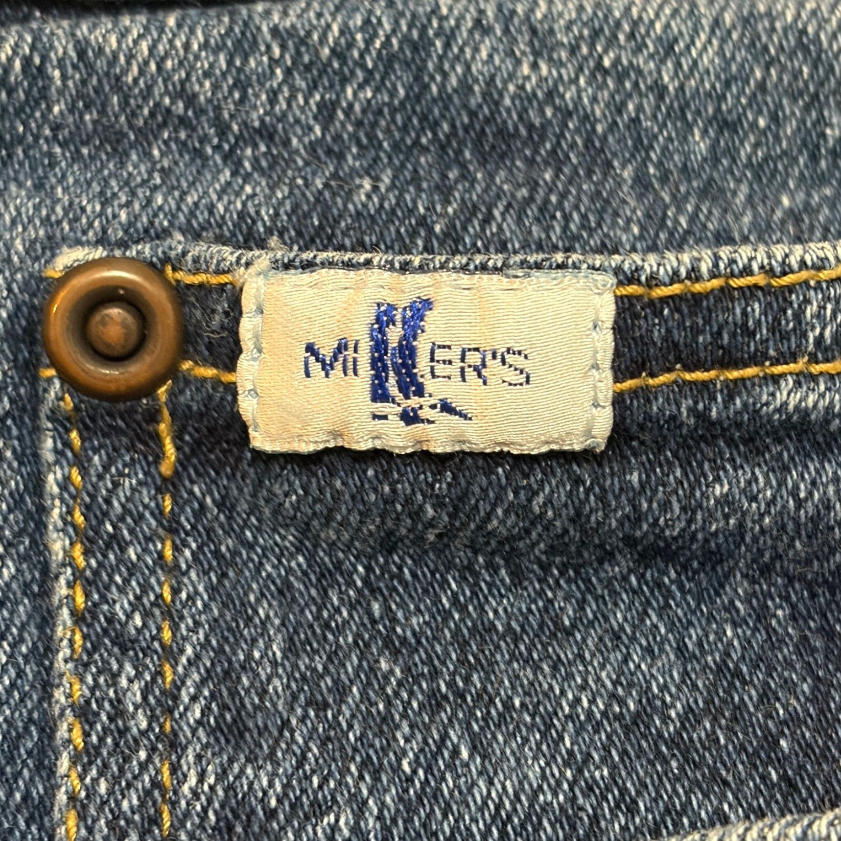Vintage VINTAGE Millers Jeans Men's 36x28 Knee Patch Denim 5-Pocket Button Zip Straight 98% Cotton/2% Spandex Hong Kong Blue Retro 90s 80s Sport Jeans Mens Size US 36 / EU 52 - 7 Thumbnail