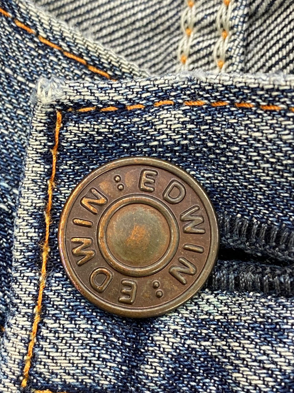 Edwin Edwin Blue Wash Whiskered Style Straight Leg Jeans Size US 34 / EU 50 - 10 Thumbnail
