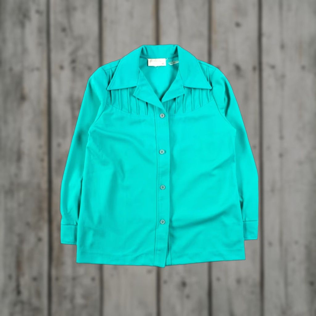 Altea VINTAGE Fire Islander Teal Button Up Jacket Medium 1970s Mens Size US M / EU 48-50 / 2 - 1 Thumbnail
