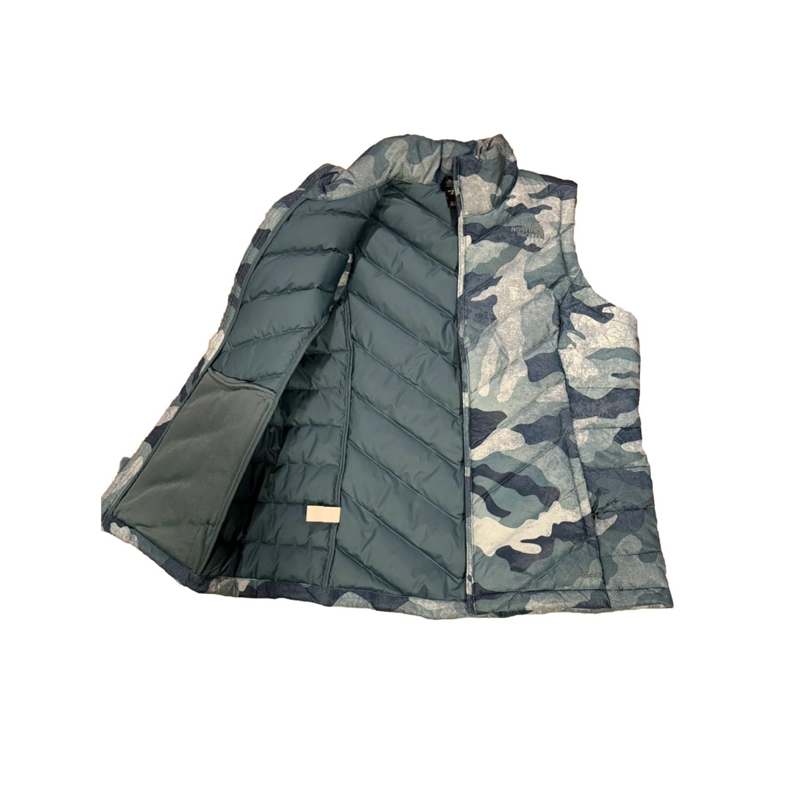 The North Face The North Face 550 Down Teal/Blue Camo Puffer Vest Women’s Medium Zip Quilted Insulated Casual Travel Regular Size Size M / US 6-8 / IT 42-44 - 6 Thumbnail