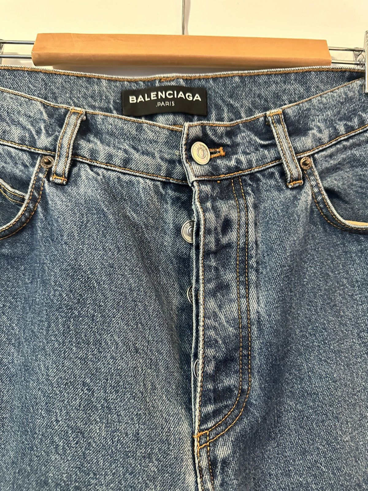 image of Balenciaga Denim Pants in Blue, Men's (Size 33)