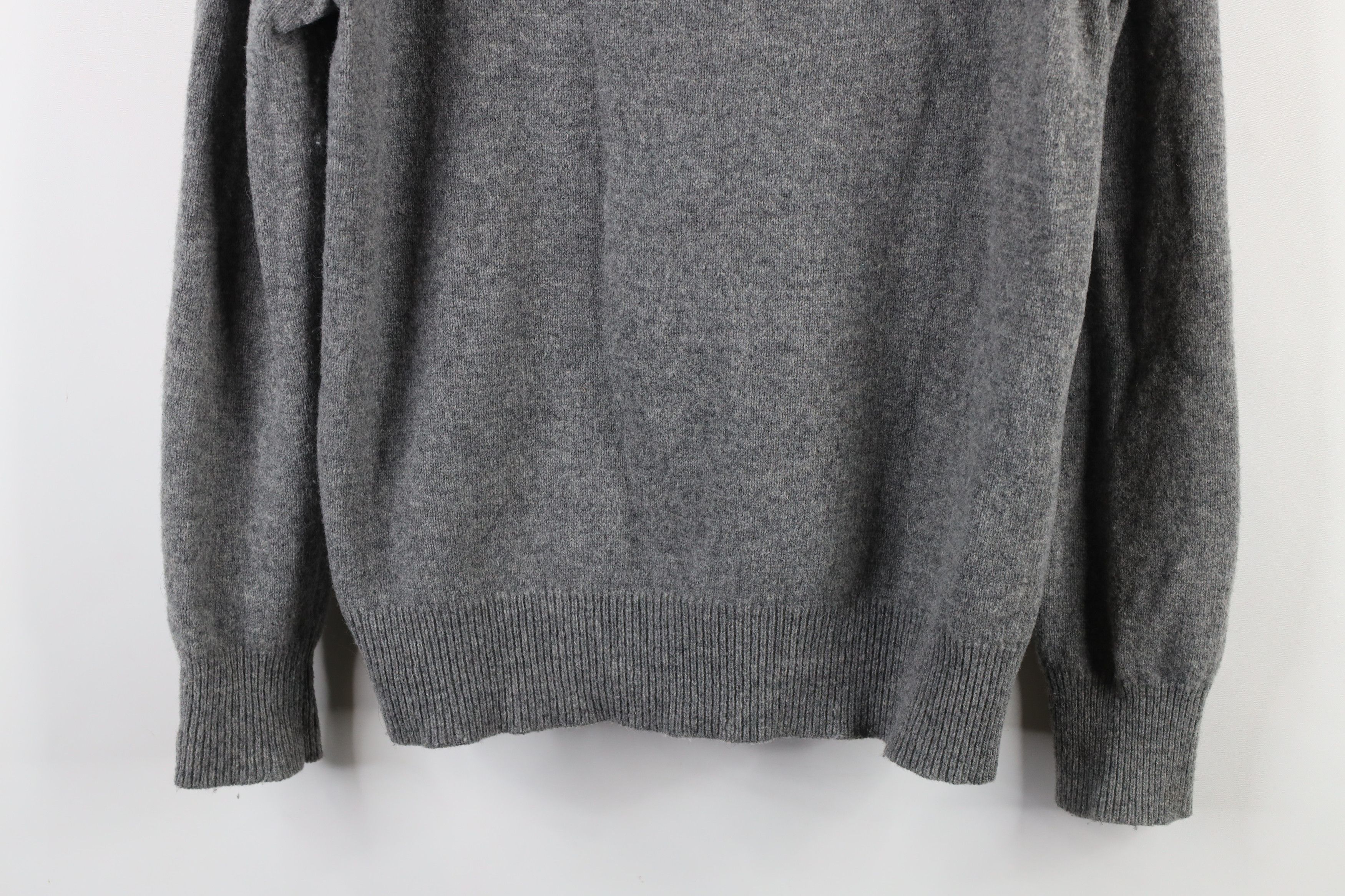 J.Crew × Vintage Vintage J Crew Wool Knit Shawl Collar Henley Sweater Gray Size US M / EU 48-50 / 2 - 10 Thumbnail