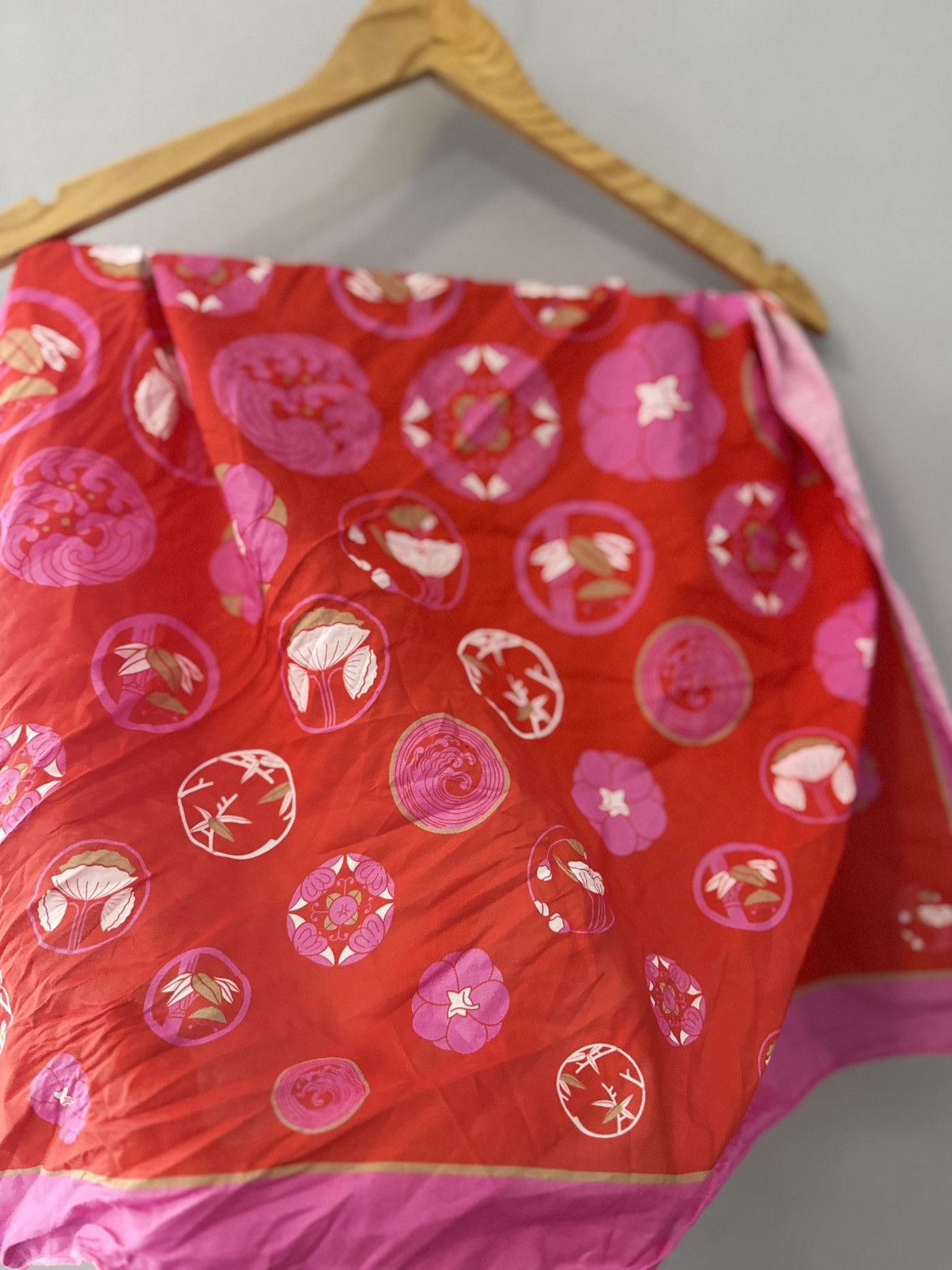 Kenzo Kenzo Pink Print Cotton Scarf Size ONE SIZE - 6 Thumbnail