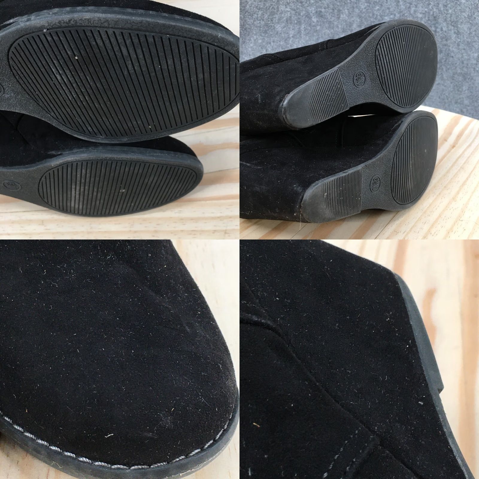 Vintage Universal Thread Boots Womens 6.5 W Wedge Booties Black Suede Lace Up Round Toe Size US 7 / IT 37 - 8 Thumbnail