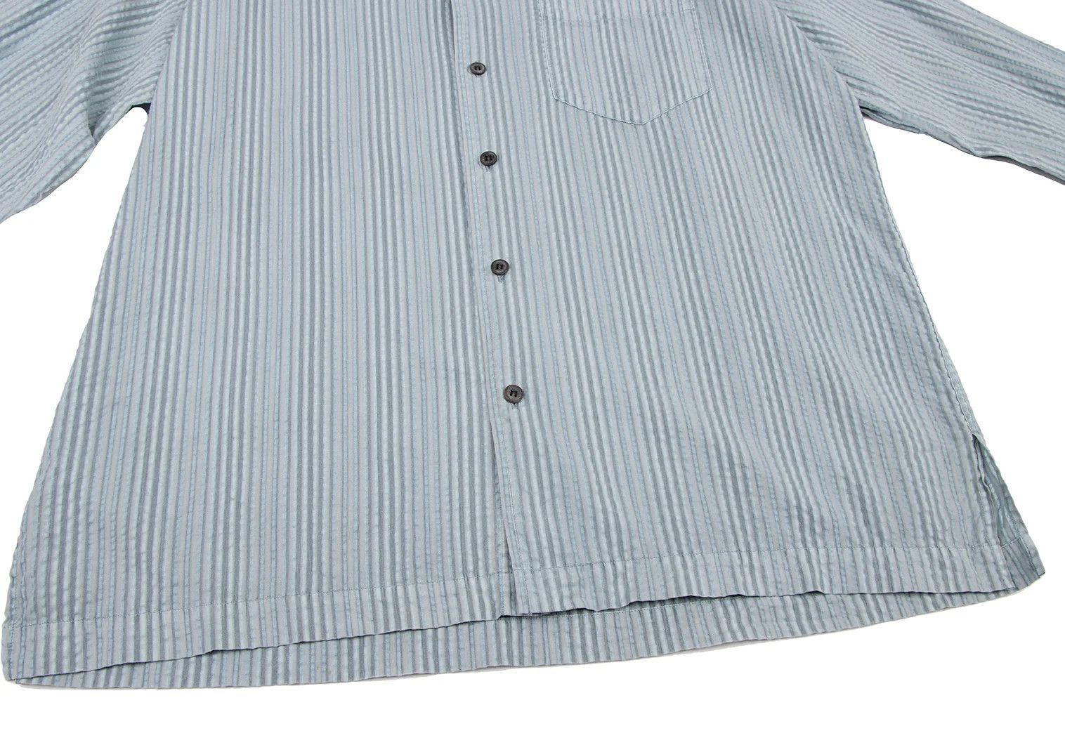 Issey Miyake Striped Print Shirt in Light Blue Gray Size US XS / EU 42 / 0 - 10 Thumbnail