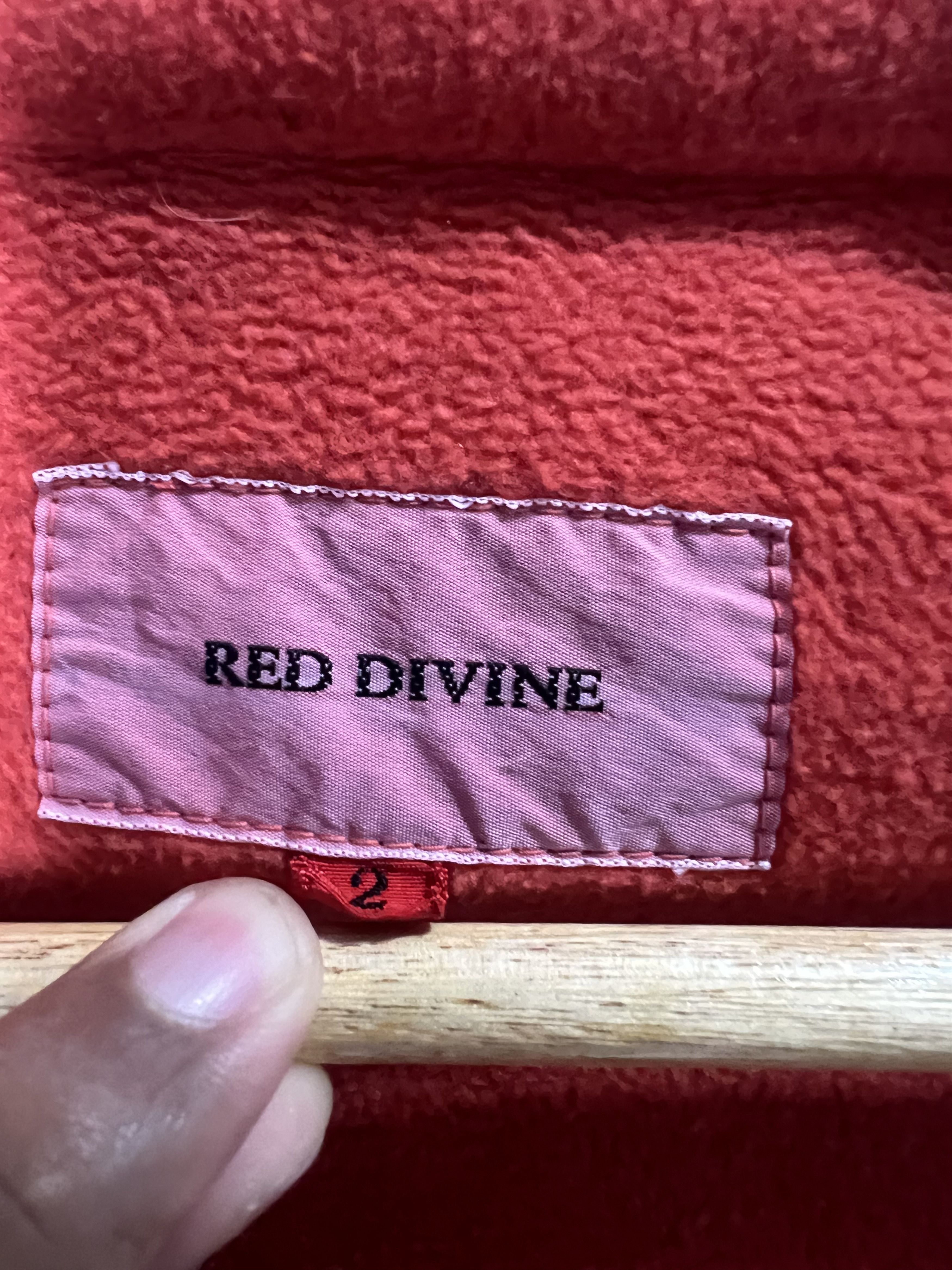 Japanese Brand Red Divine Orange Red Fleece Button Down Shirt Size US M / EU 48-50 / 2 - 9 Thumbnail
