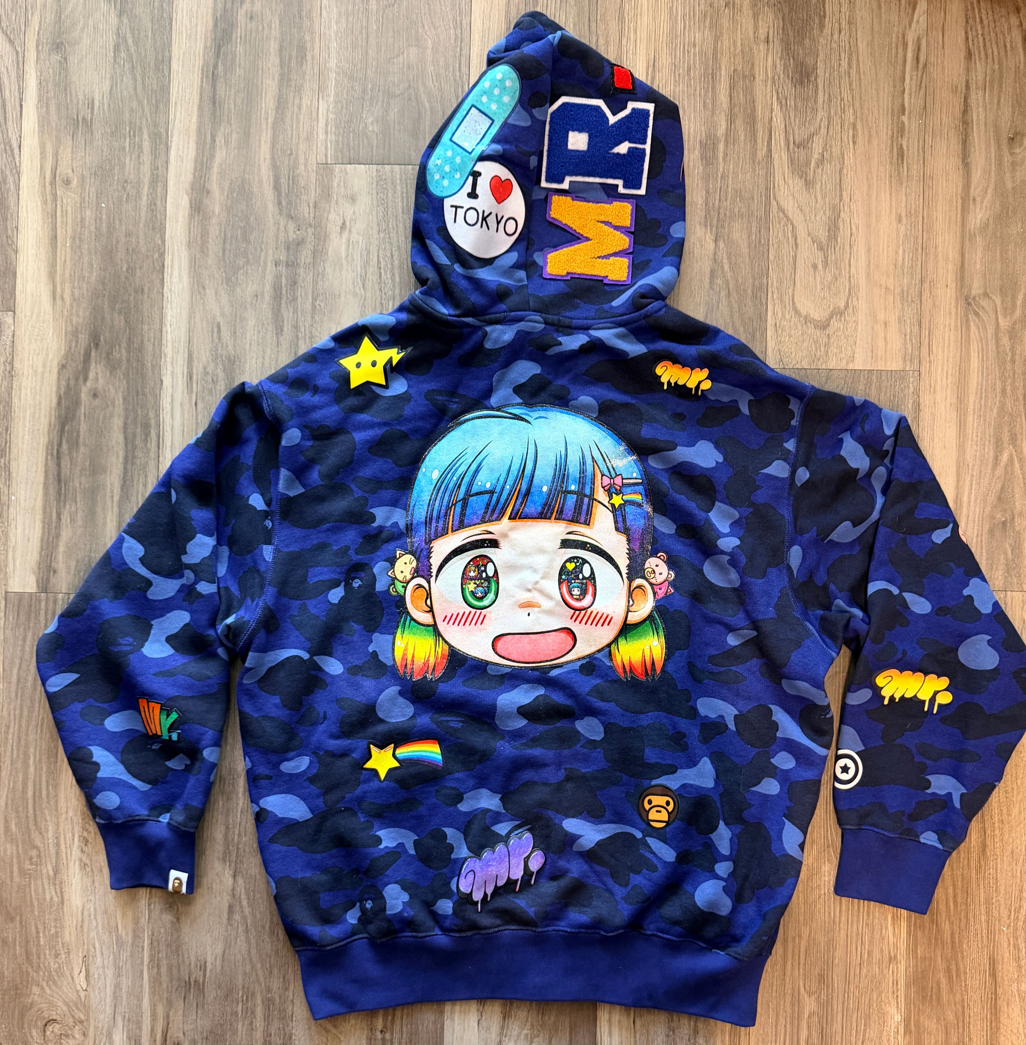 Bape Bape x Mr. Shark Full Zip Hoodie Navy Size US M / EU 48-50 / 2 - 1 Thumbnail