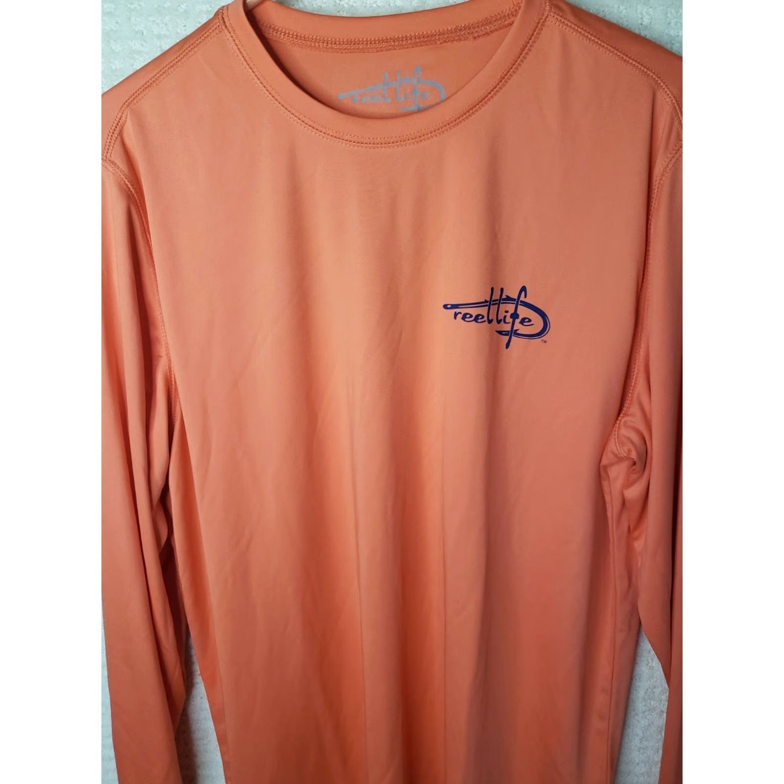 Alife Reel Life Mens Peach Orange Graphic T Shirt Long Sleeve L Fish Logo Back T Shirt Size US L / EU 52-54 / 3 - 3 Thumbnail