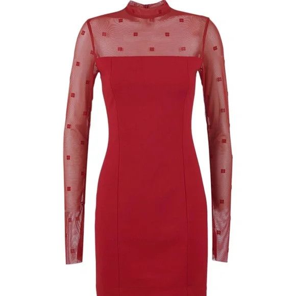 Givenchy GIVENCHY MOCK NECK TUBINO VERMILLION DRESS - NEW WITH TAGS Size XXS / US 00 / IT 34 - 5 Thumbnail