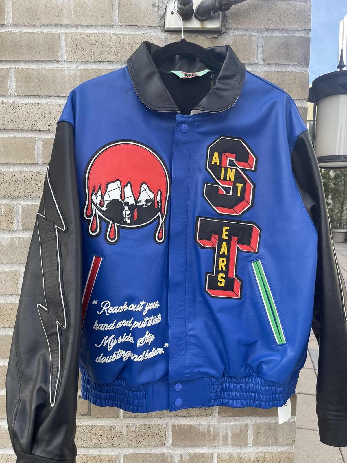 DENIM TEARS × Saint Michael Saint Michael Leather Holy Grail Jacket Size US S / EU 44-46 / 1 - 2 Thumbnail