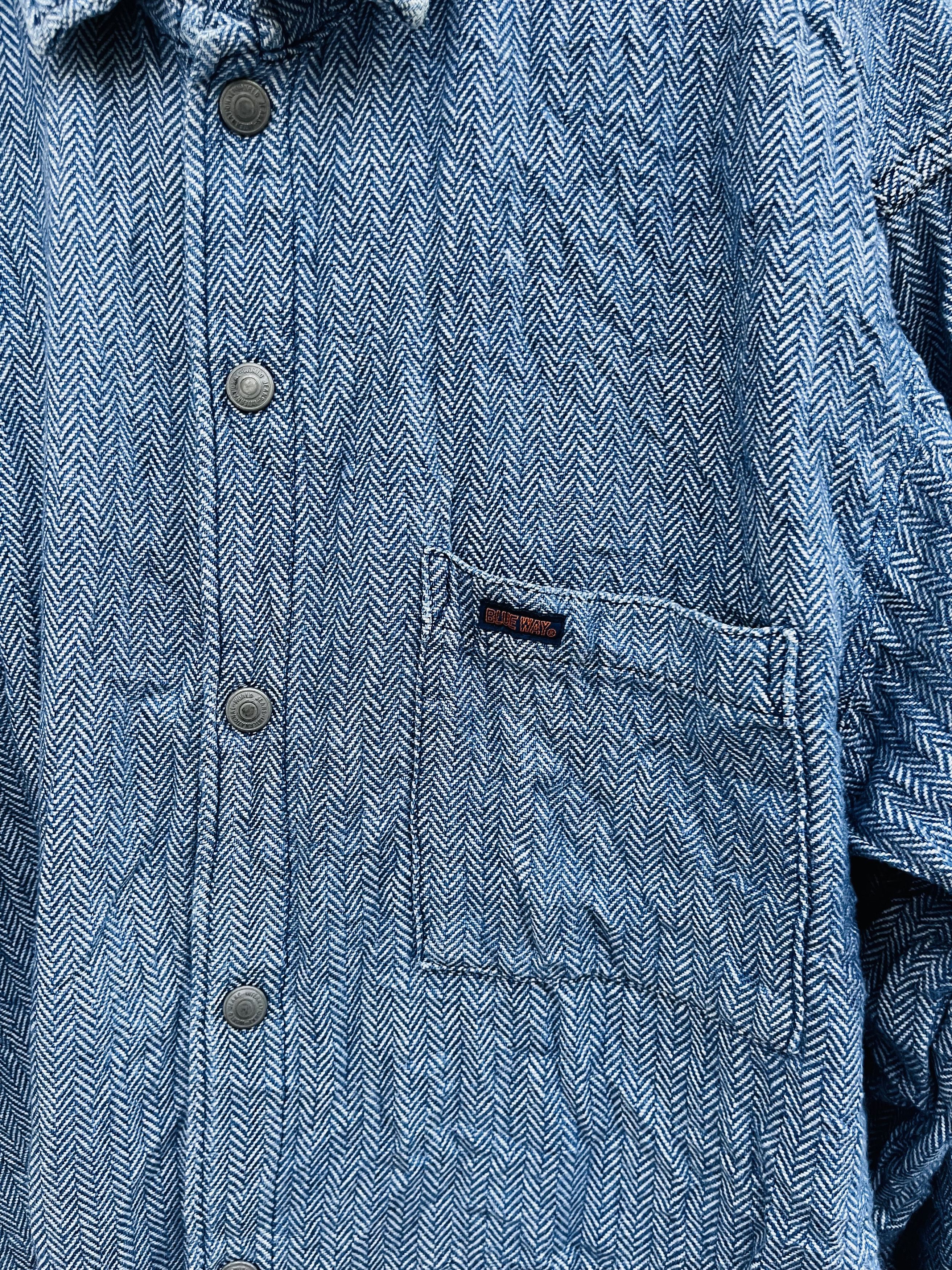 Japanese Brand × Vintage Vintage Blue Way Haringbone Japanese Designer Fashion Style Size US XL / EU 56 / 4 - 6 Thumbnail