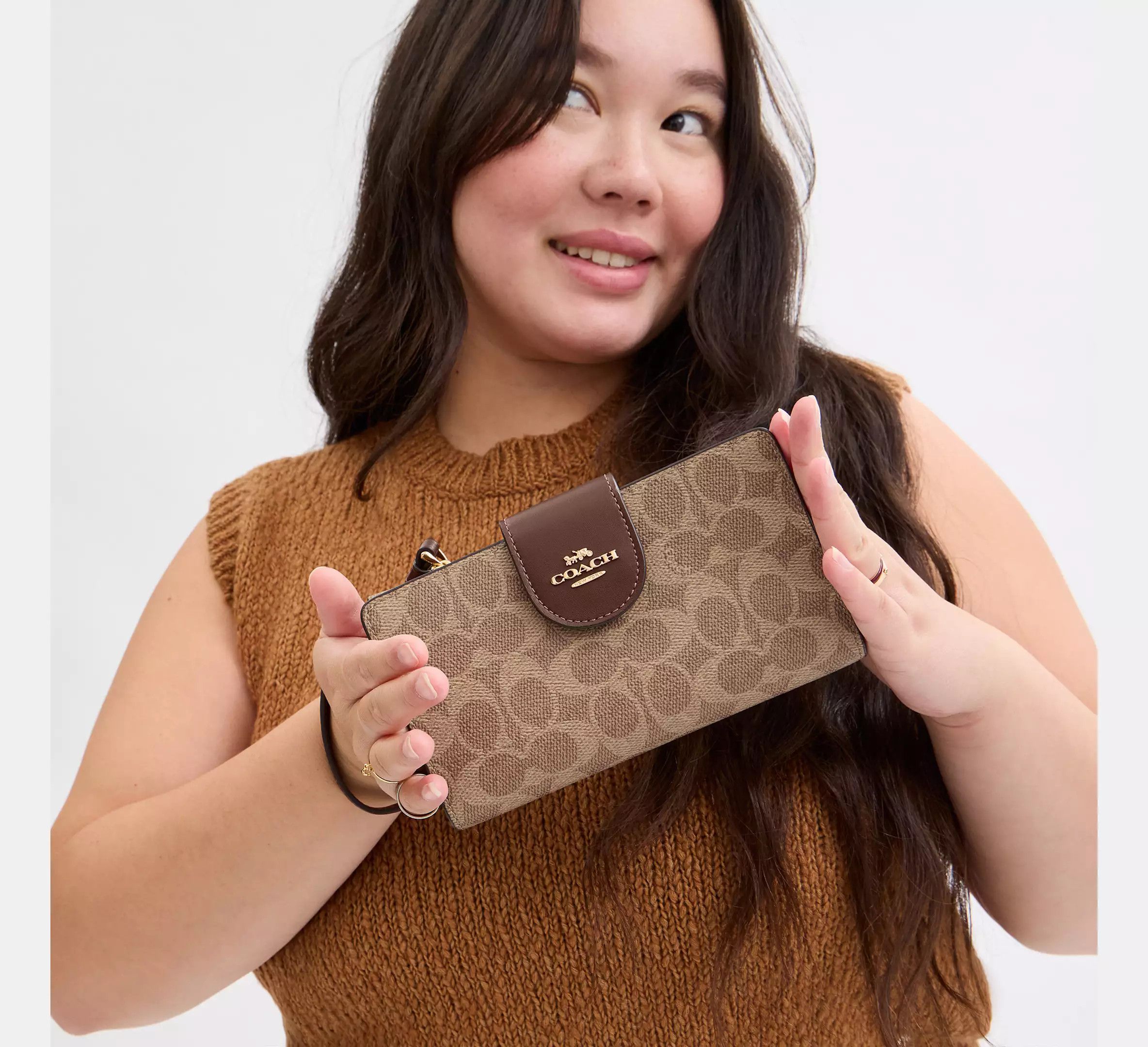 Coach Phone Wallet In Signature Canvas CW780 Size ONE SIZE - 6 Thumbnail