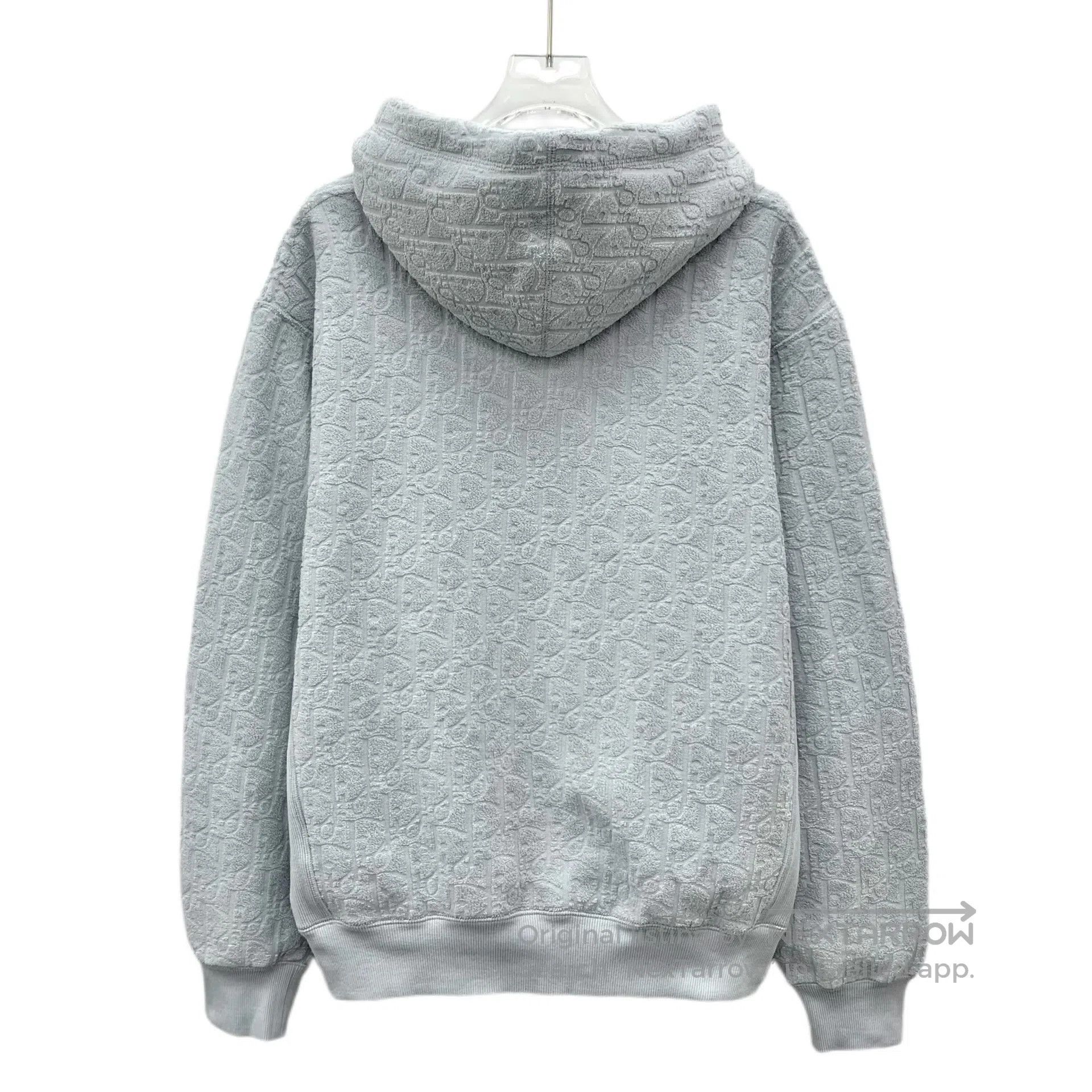 Dior Dior Light Blue Logo Monogram Printed Cotton Hooded Drawst Size US M / EU 48-50 / 2 - 2 Thumbnail