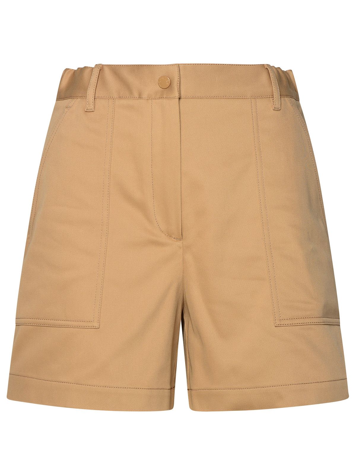 image of Moncler Beige Cotton Blend Shorts, Women's (Size 26)