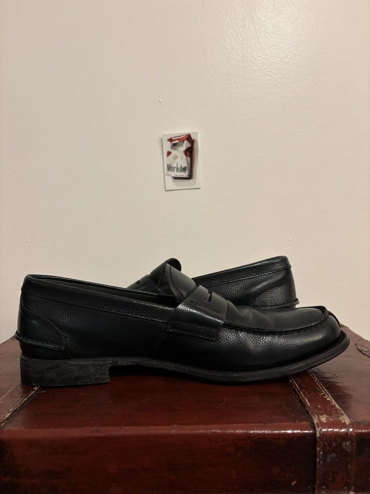 Prada Prada Spazzolato Penny Loafers Dark Green / Black Size US 9 / EU 42 - 5 Thumbnail