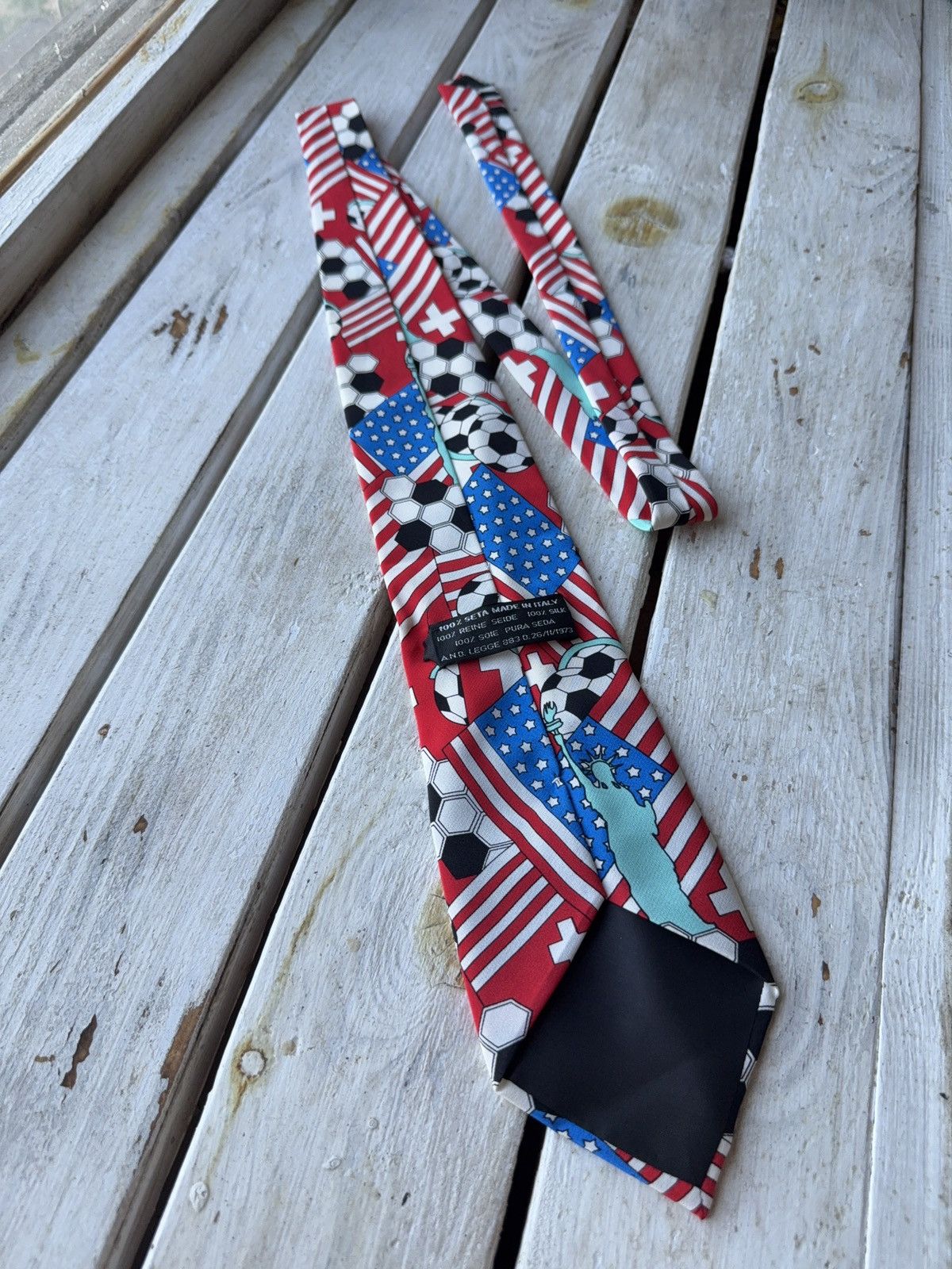 UEFA × Vintage VNTG USA 94 World Cup Soccer Tie Statue of Liberty Italy Size ONE SIZE - 5 Thumbnail